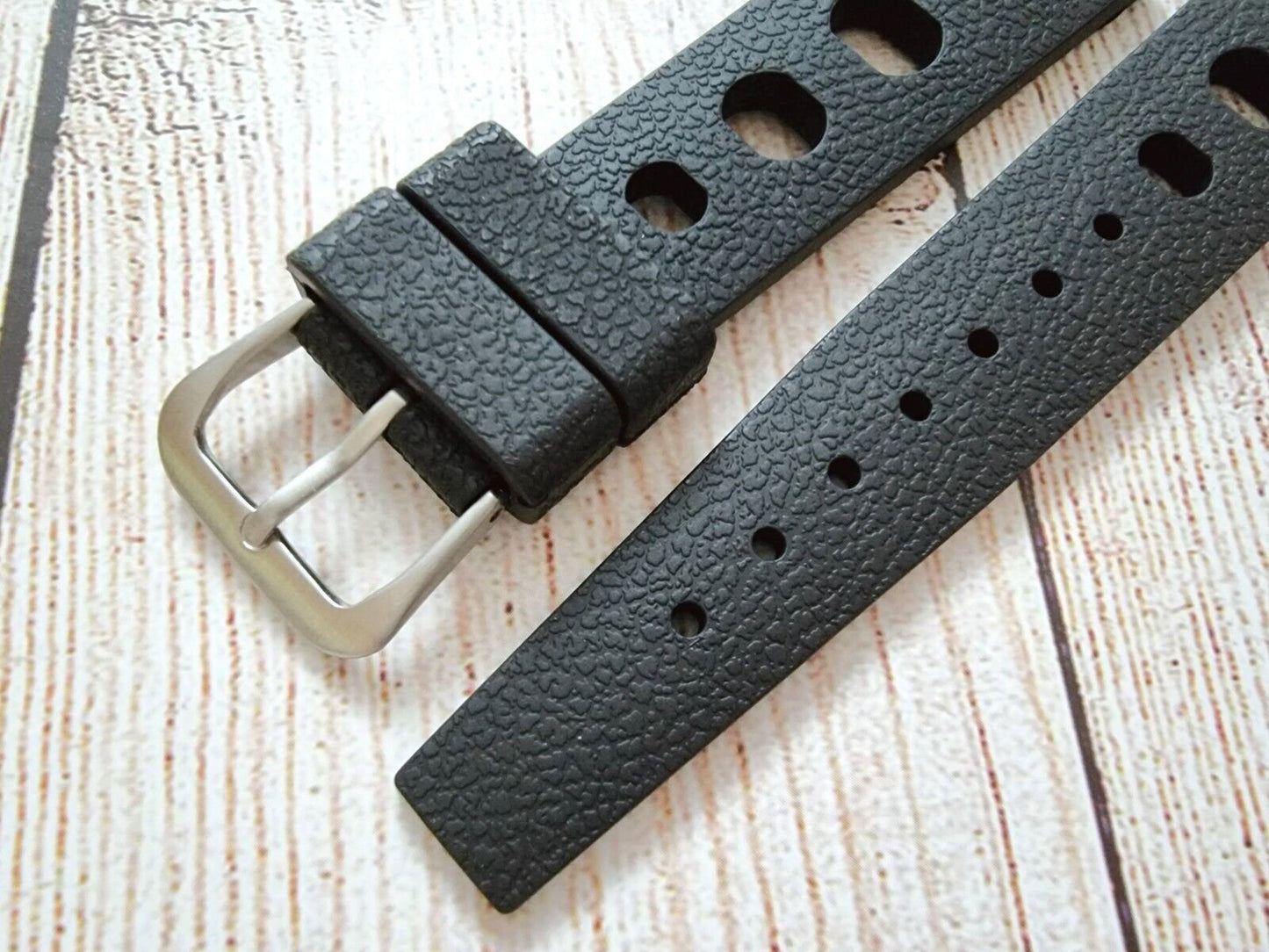 FKM Rubber Tropical Retro Divers Watch Strap Band 20mm 22mm - Wrist Envy