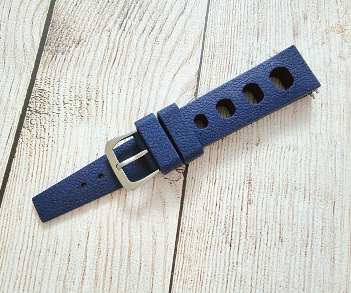 FKM Rubber Tropical Retro Divers Watch Strap Band 20mm 22mm - Wrist Envy