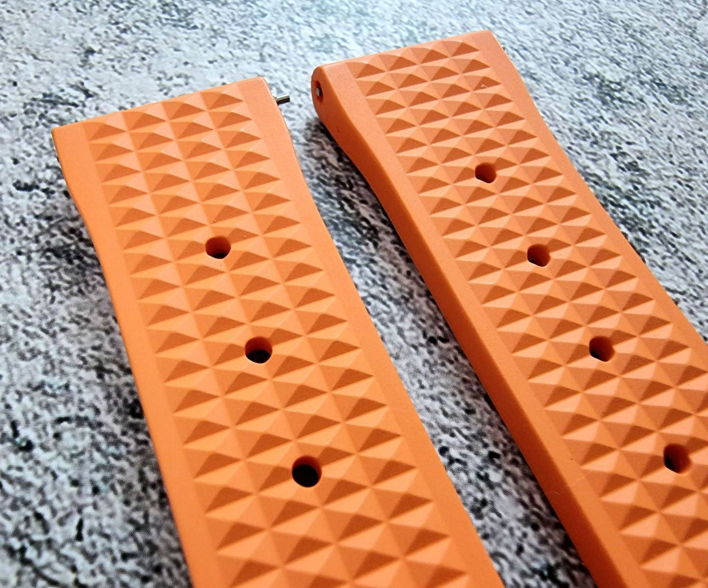 FKM Rubber Waffle Divers High Quality Watch Strap Band 20mm 22mm Orange - Wrist Envy