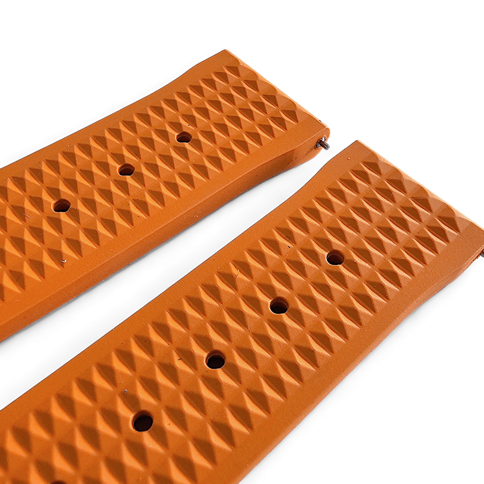 FKM Rubber Waffle Watch Strap Band Retro Divers Orange 20mm 22mm - Wrist Envy