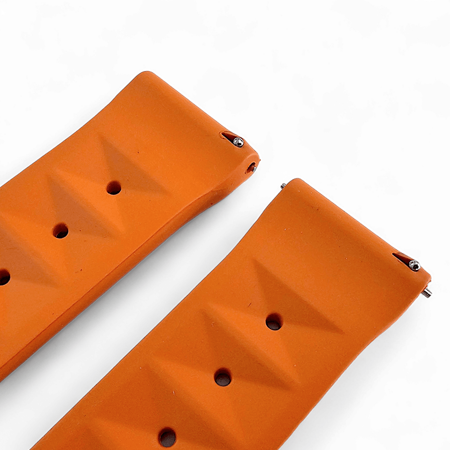 FKM Rubber Waffle Watch Strap Band Retro Divers Orange 20mm 22mm - Wrist Envy