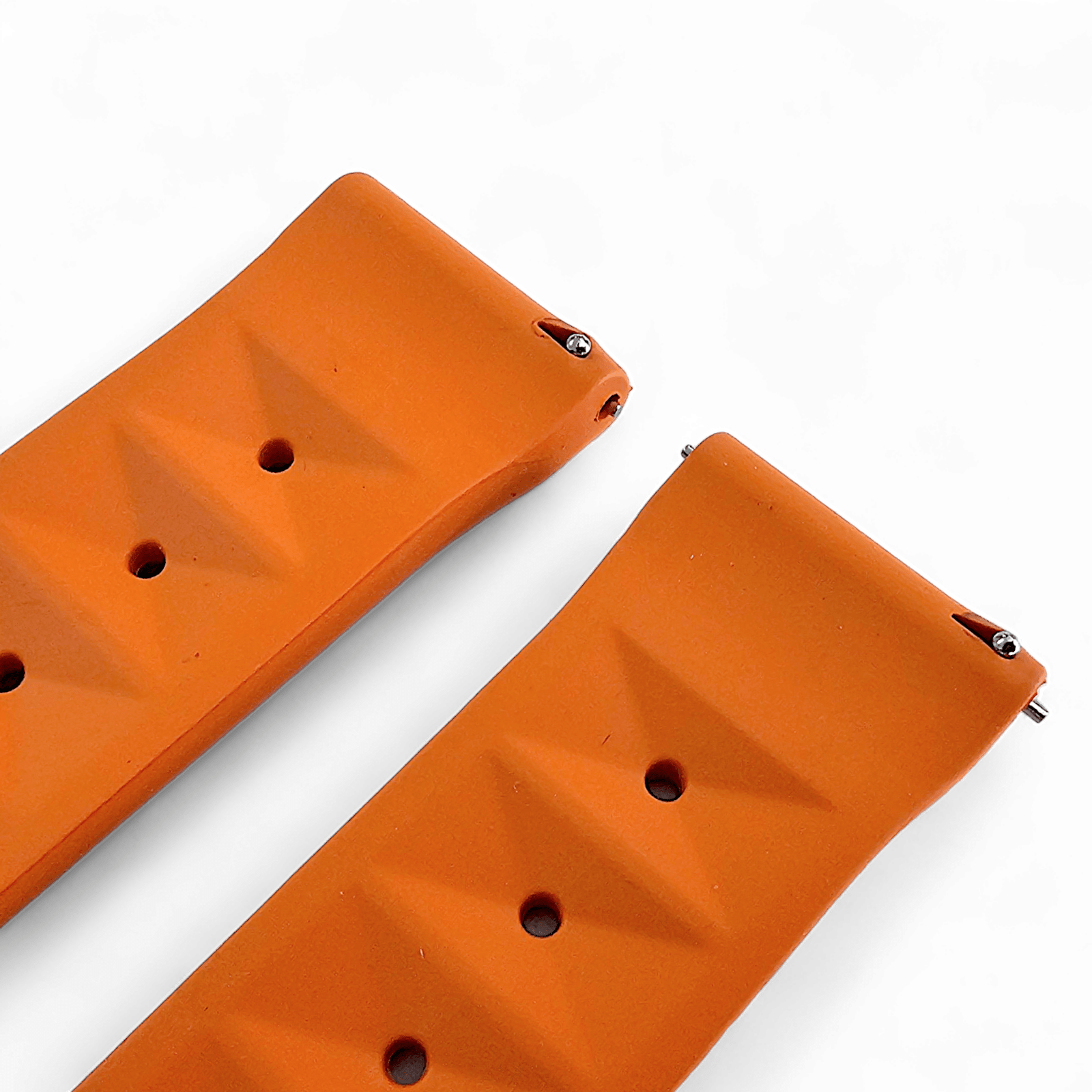 FKM Rubber Waffle Watch Strap Band Retro Divers Orange 20mm 22mm - Wrist Envy