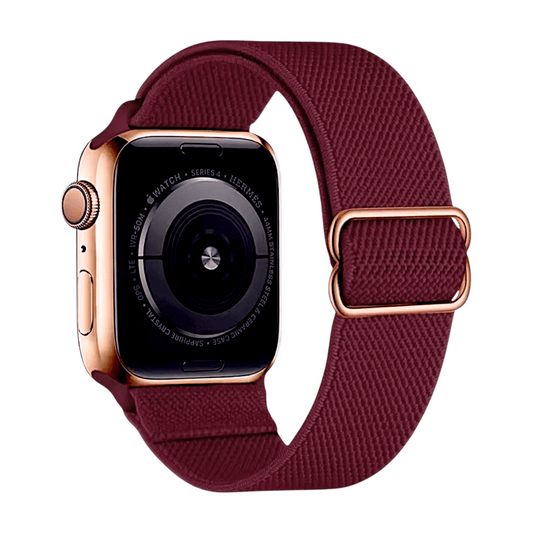 Flex Active Nylon Elastic Stretch Strap For Apple Watch Burgundy - Wrist Envy