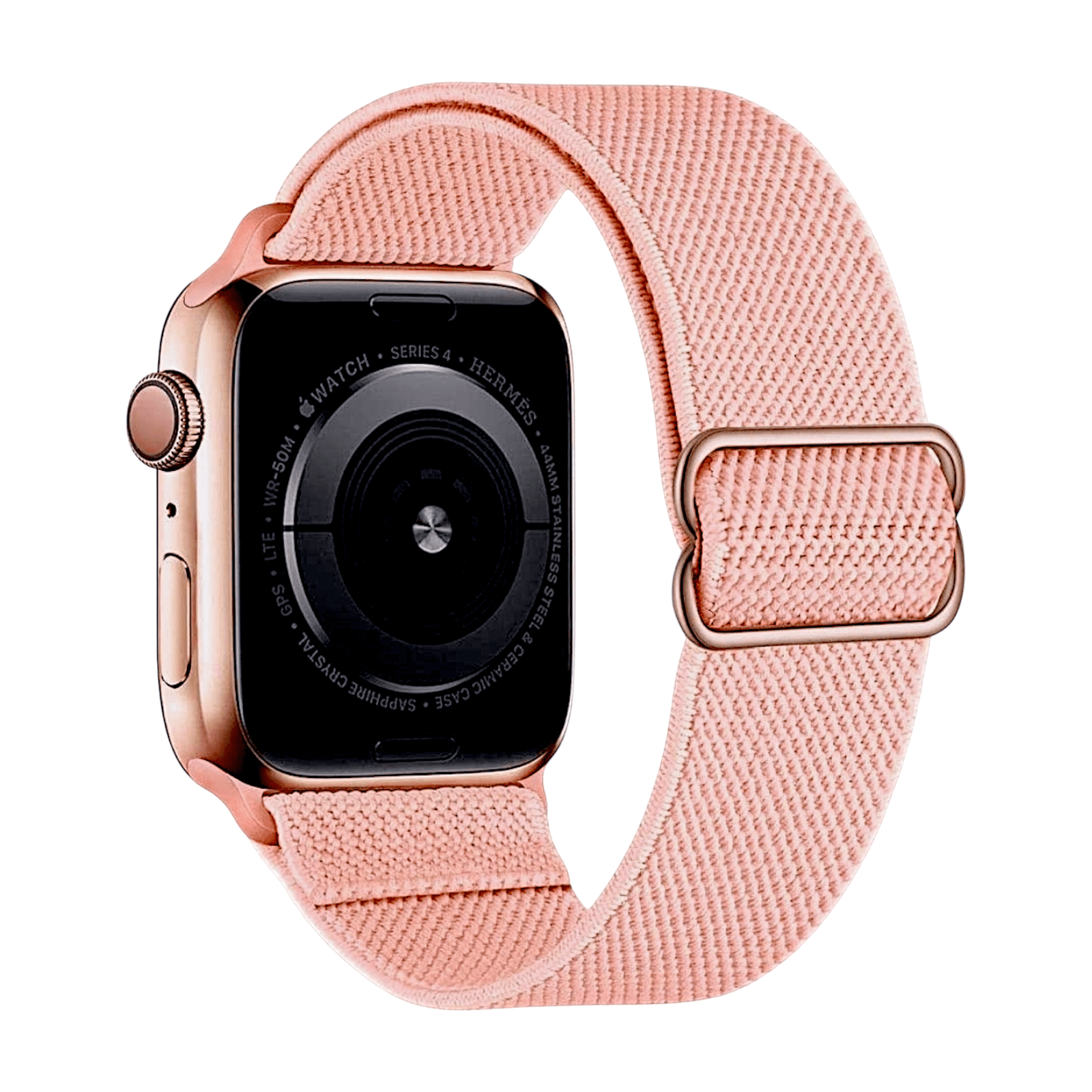 Flex Active Nylon Elastic Stretch Strap For Apple Watch Salmon Pink - Wrist Envy
