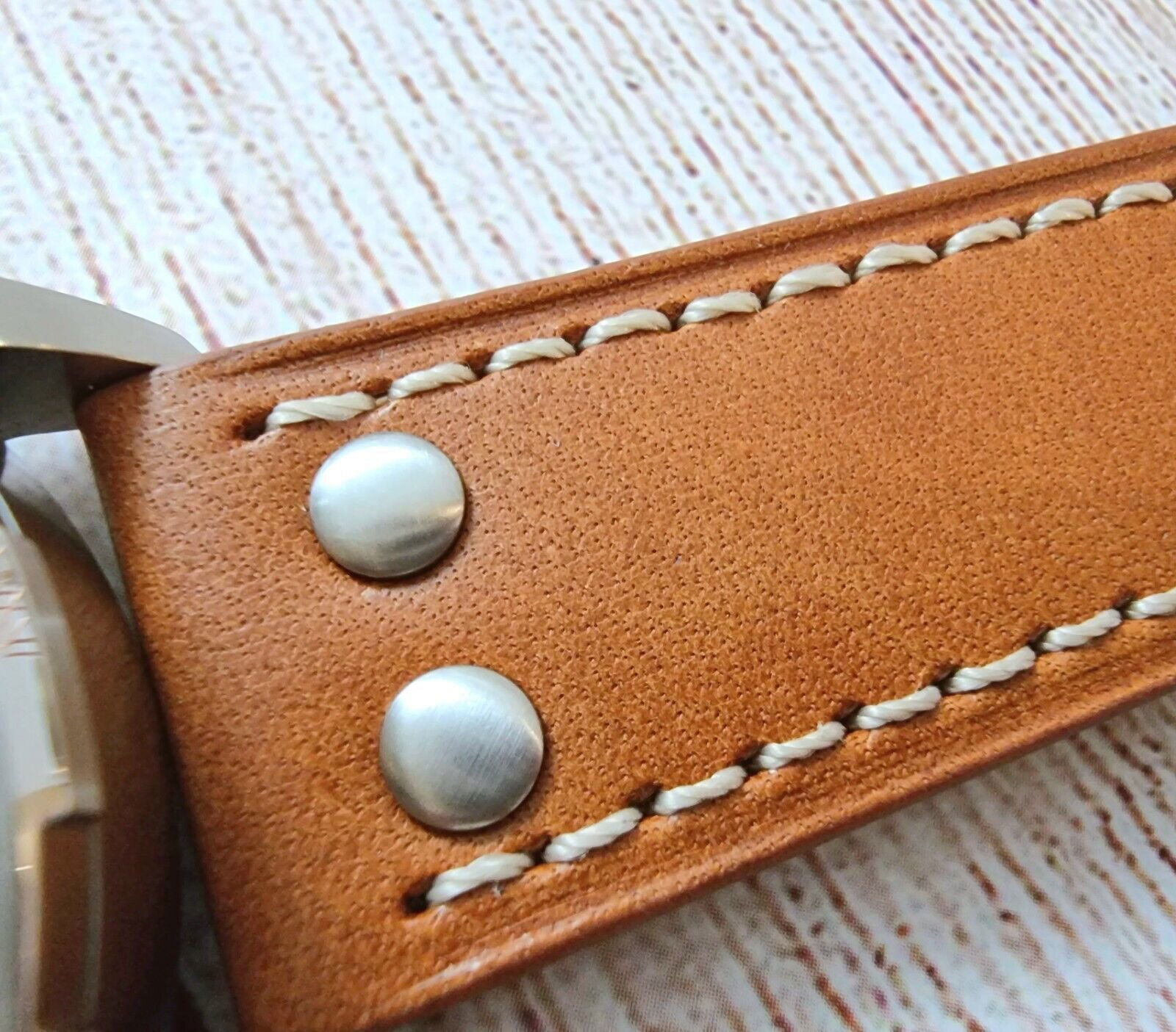 Flieger Watch Strap Rivet Stud Pilot Premium Leather Band 18mm 20mm 22mm 24mm - Wrist Envy