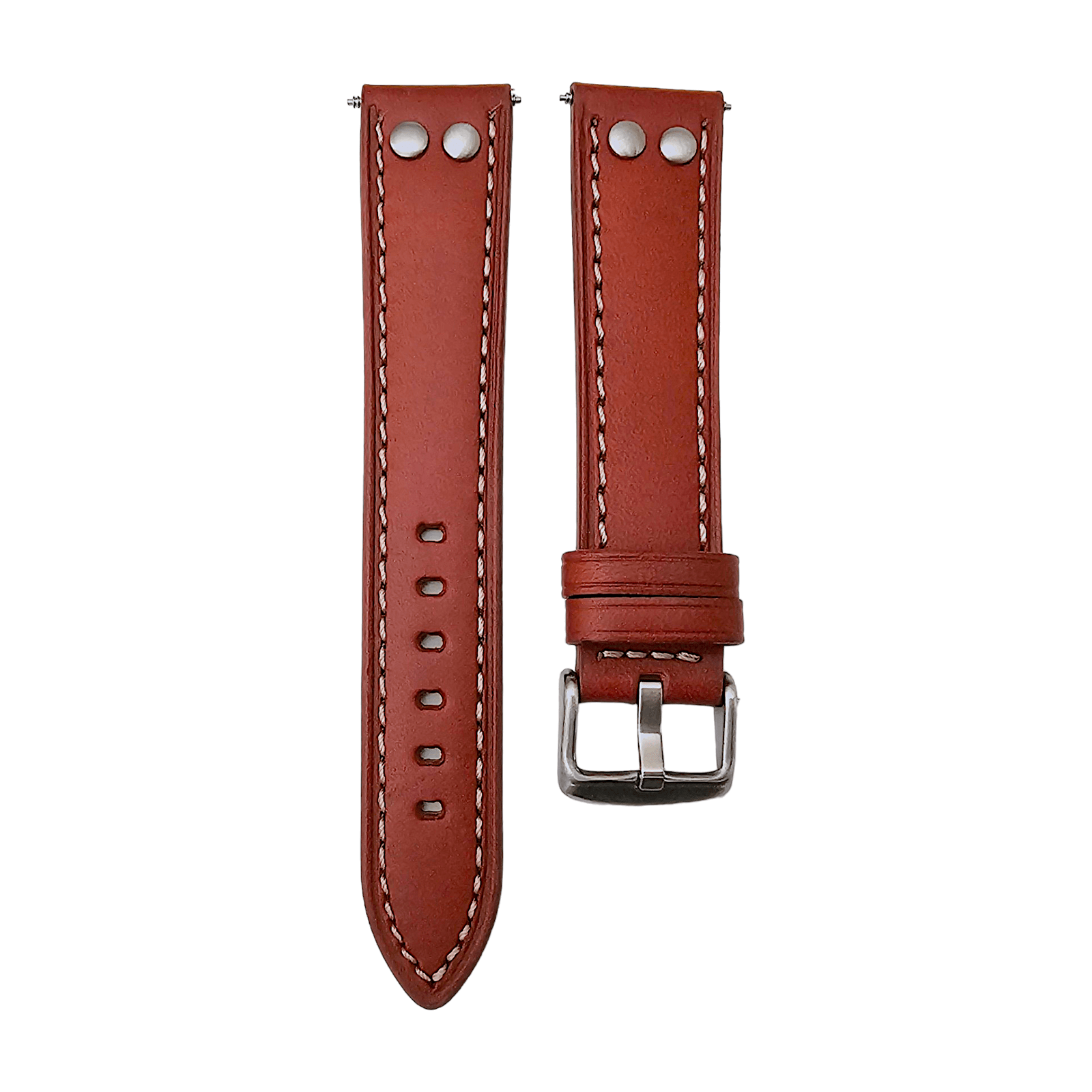 Flieger Watch Strap Rivet Stud Pilot Premium Leather Band 18mm 20mm 22mm 24mm - Wrist Envy