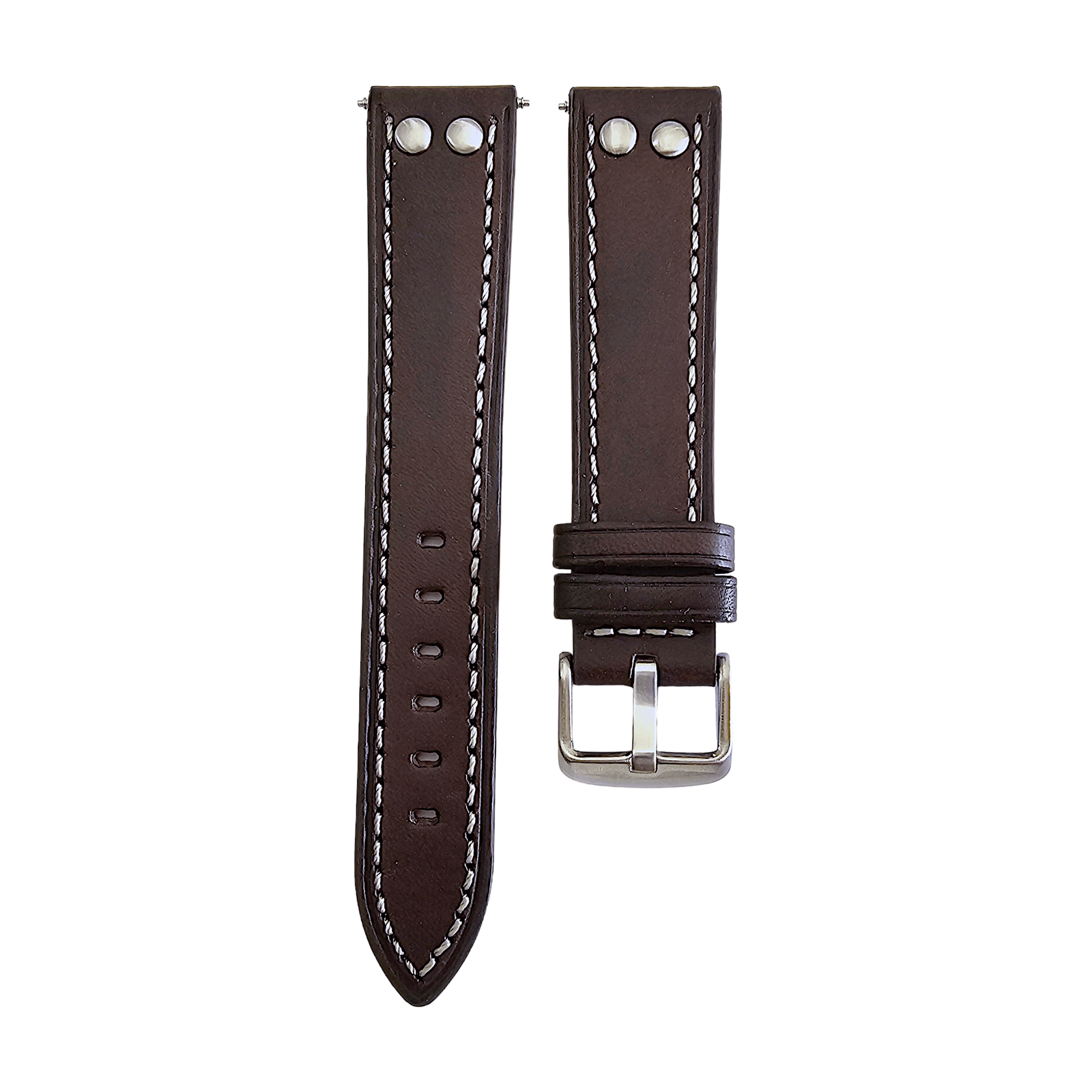 Flieger Watch Strap Rivet Stud Pilot Premium Leather Band 18mm 20mm 22mm 24mm - Wrist Envy