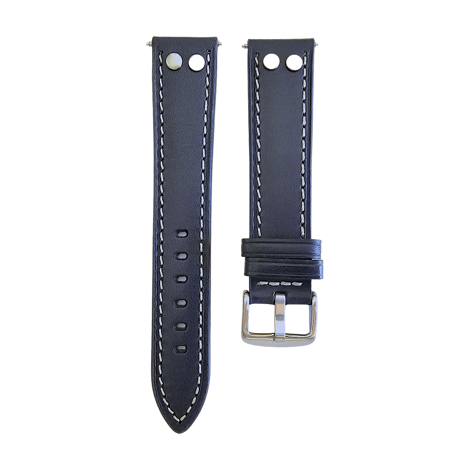 Flieger Watch Strap Rivet Stud Pilot Premium Leather Band 18mm 20mm 22mm 24mm - Wrist Envy