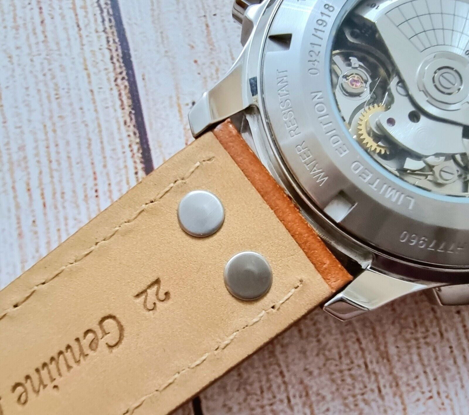 Flieger Watch Strap Rivet Stud Pilot Premium Leather Band 18mm 20mm 22mm 24mm - Wrist Envy