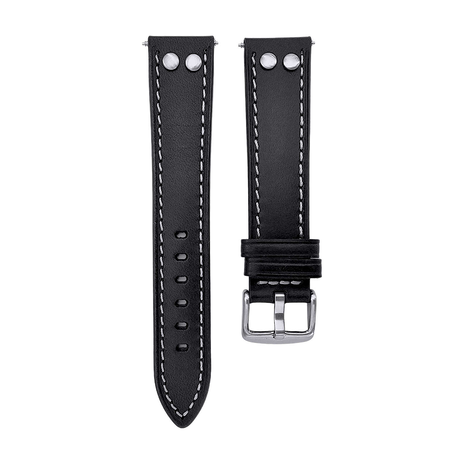 Flieger Watch Strap Rivet Stud Pilot Premium Leather Band 18mm 20mm 22mm 24mm - Wrist Envy