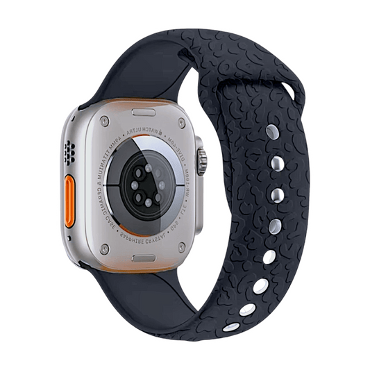 Floral Patterned Silicone Watch Strap For Apple Watch Black - Wrist Envy