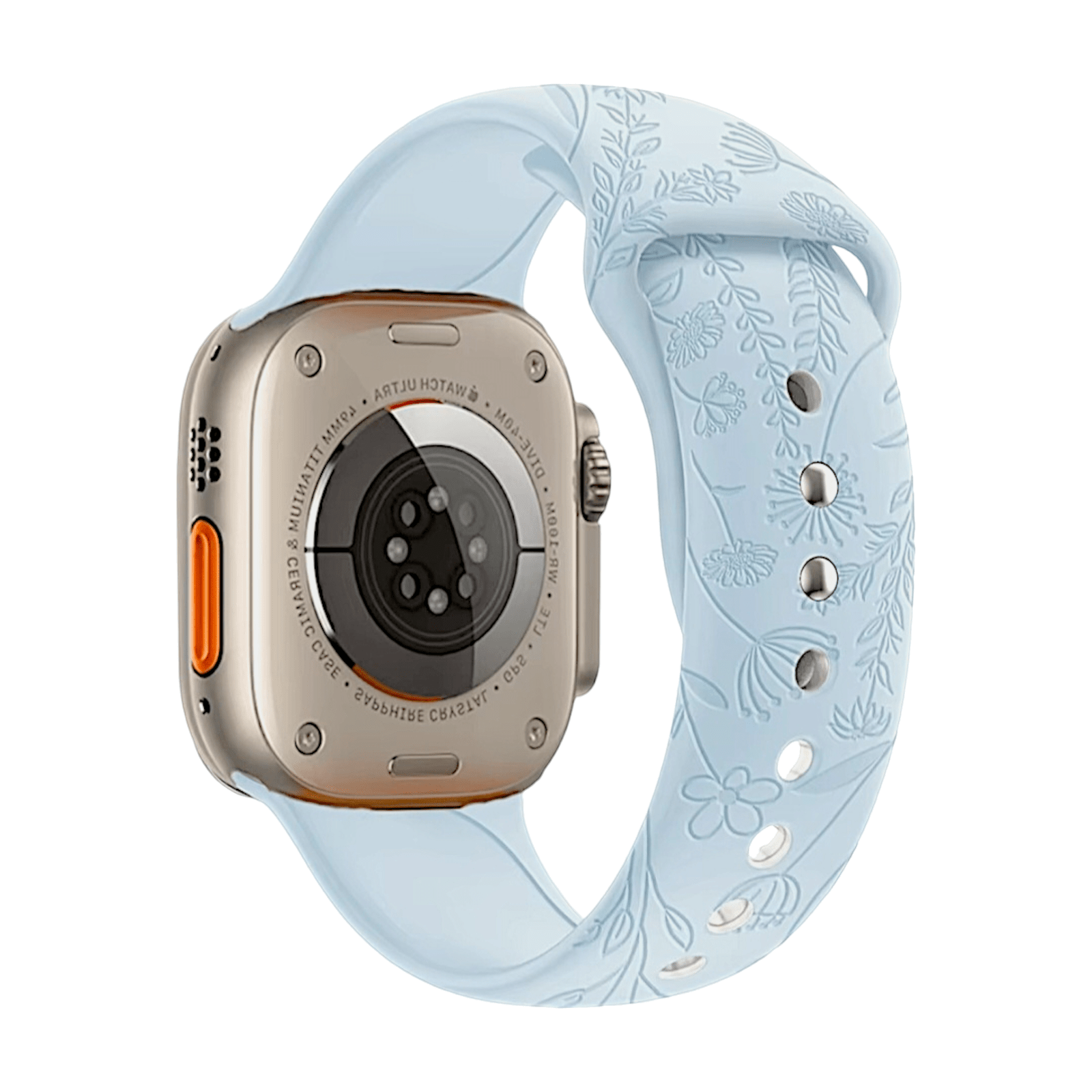 Floral Patterned Silicone Watch Strap For Apple Watch Blue - Wrist Envy