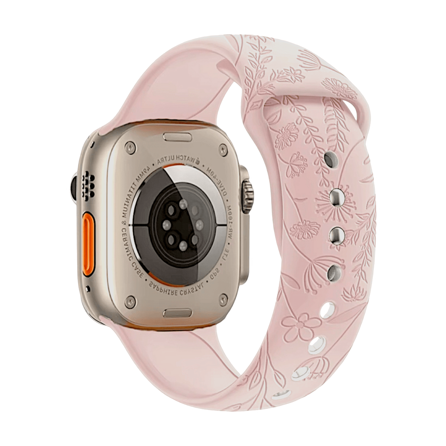 Floral Patterned Silicone Watch Strap For Apple Watch Pink - Wrist Envy