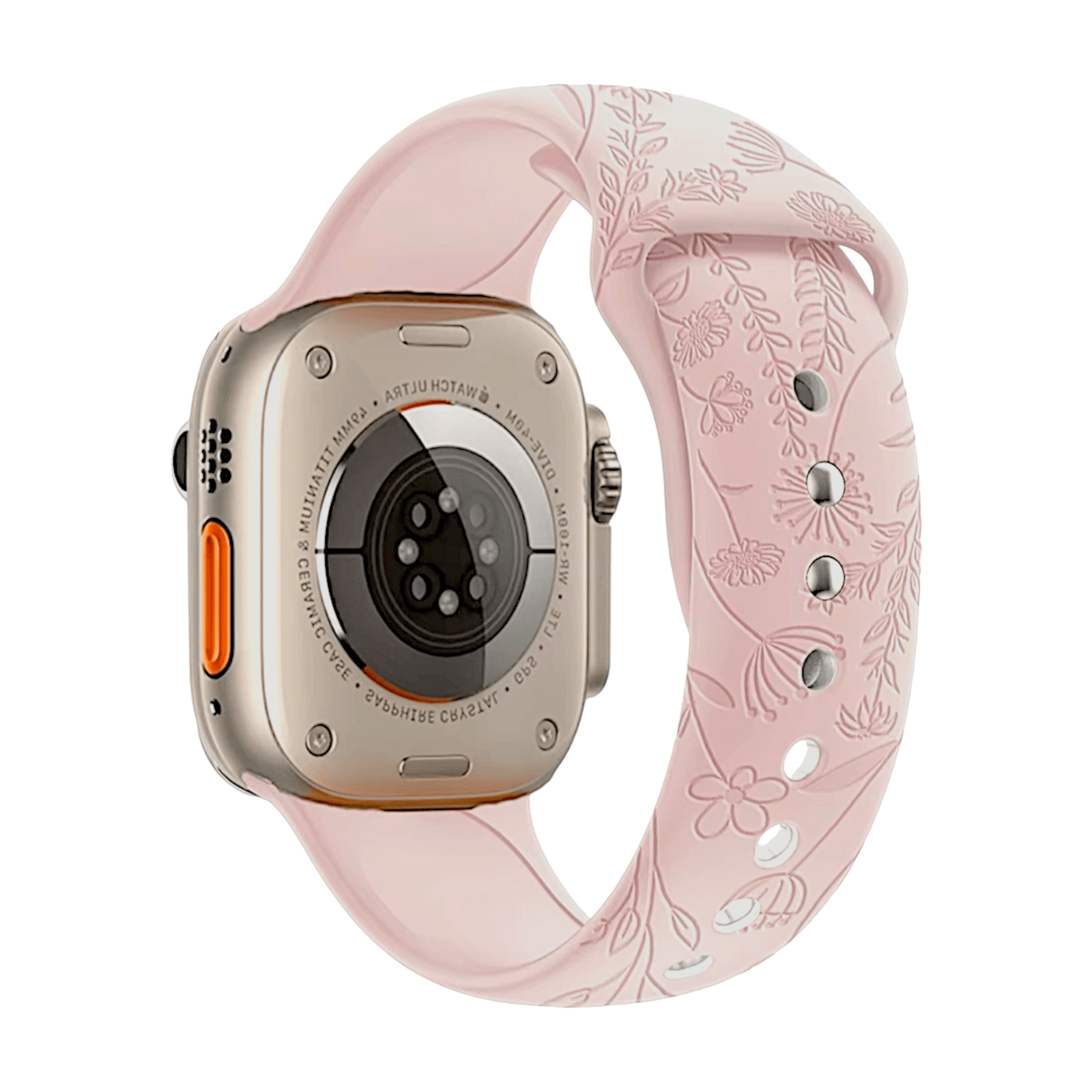 Floral Patterned Silicone Watch Strap For Apple Watch Pink - Wrist Envy