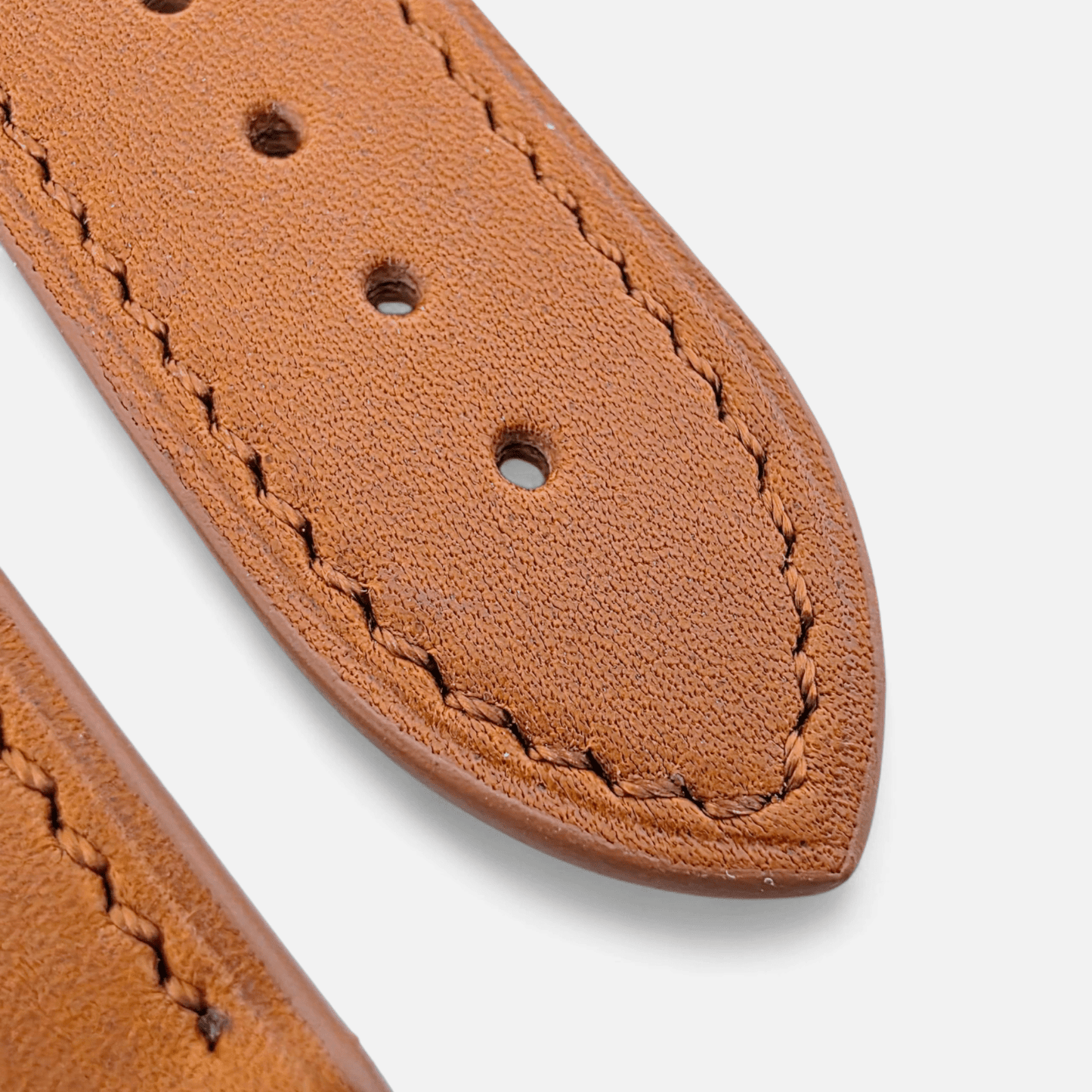French Novanappa Full Grain Leather Deployment Watch Strap 20mm 22mm Golden Brown - Wrist Envy