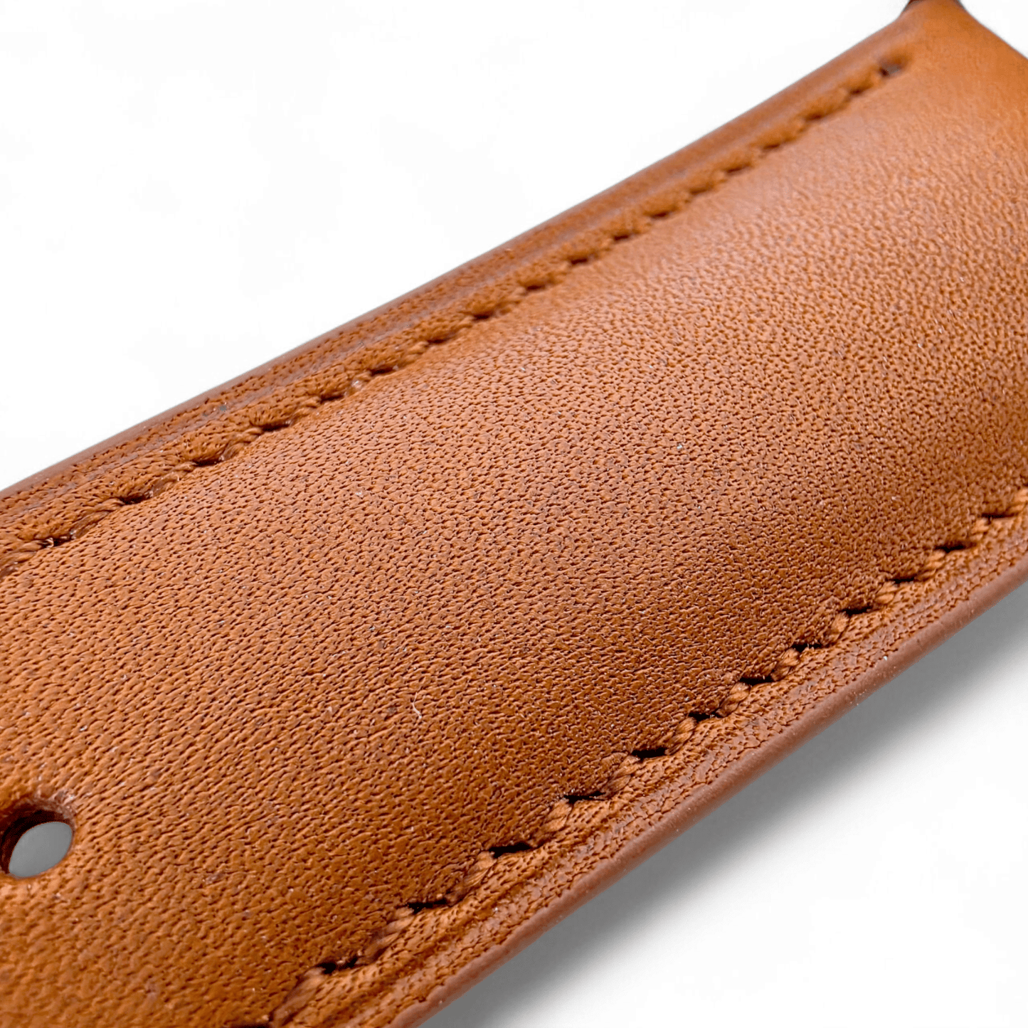 French Novanappa Full Grain Leather Deployment Watch Strap 20mm 22mm Golden Brown - Wrist Envy