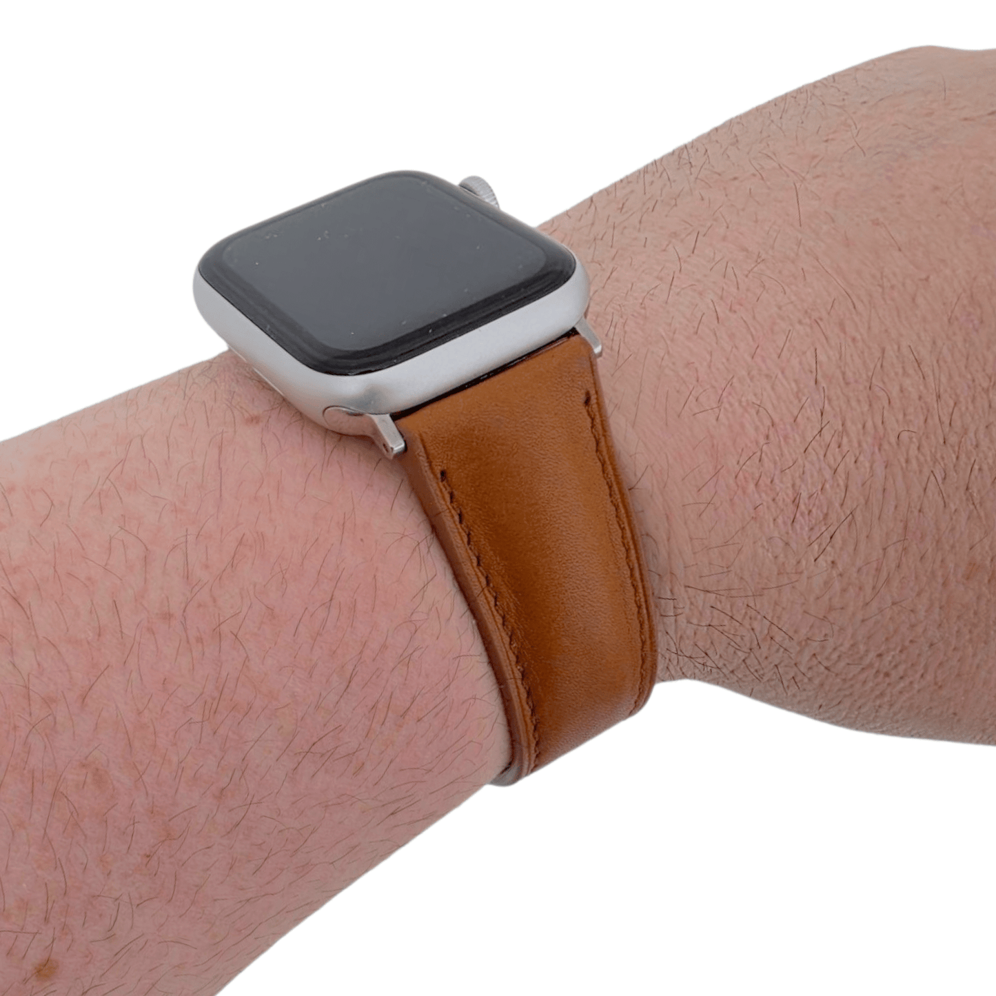 French Novanappa Leather Watch Strap With Deployment For Apple Watch Brown - Wrist Envy