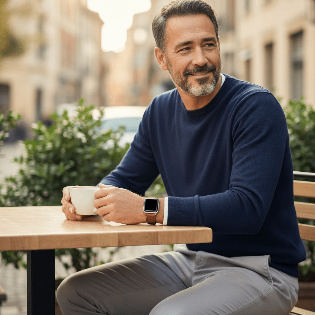 French Novanappa Leather Watch Strap With Deployment For Apple Watch Brown Stitched - Wrist Envy