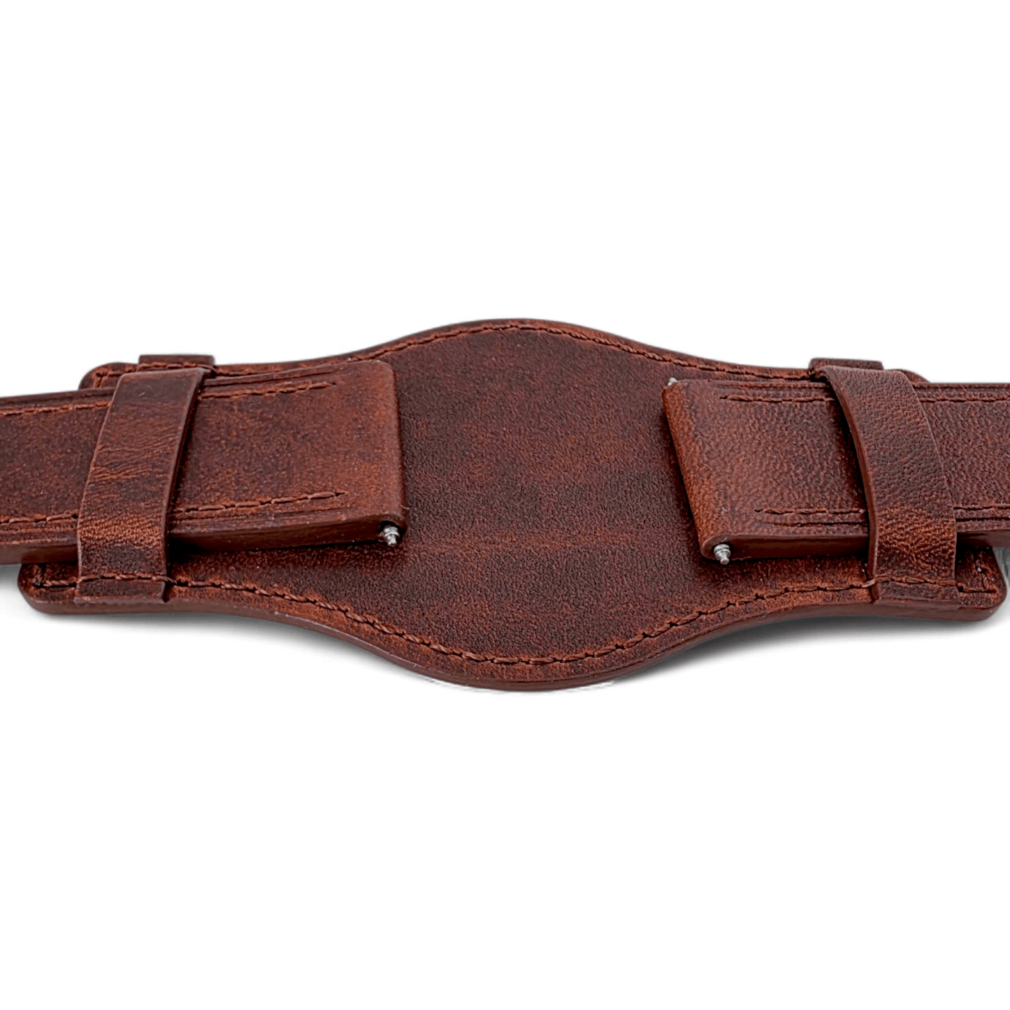 Full Grain Leather Bund Watch Strap 20mm 22mm Dark Brown - Wrist Envy