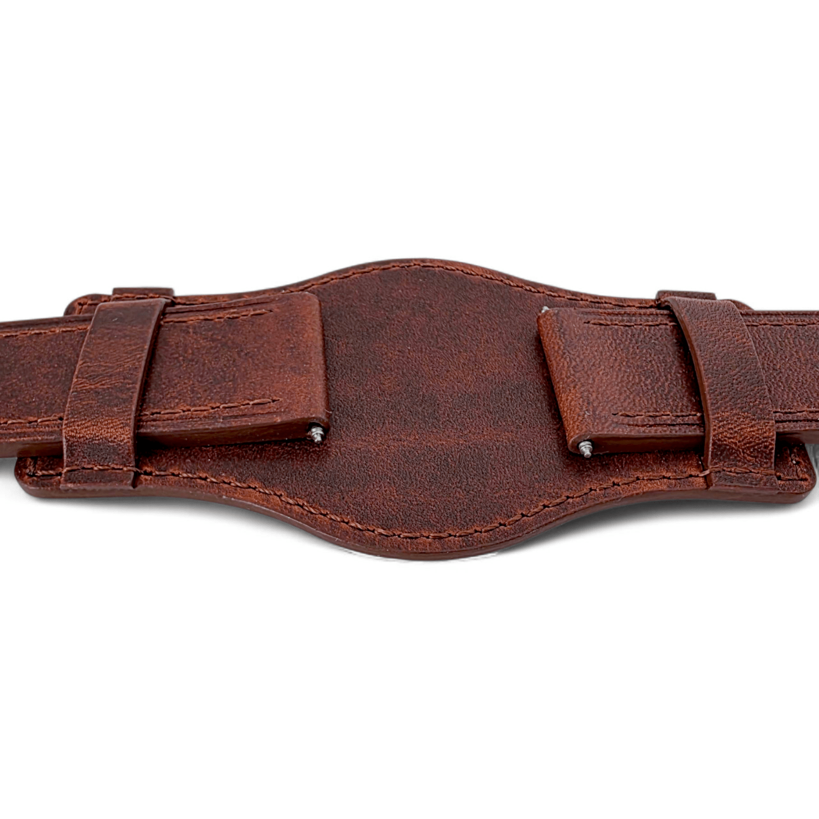 Full Grain Leather Bund Watch Strap 20mm 22mm Dark Brown - Wrist Envy