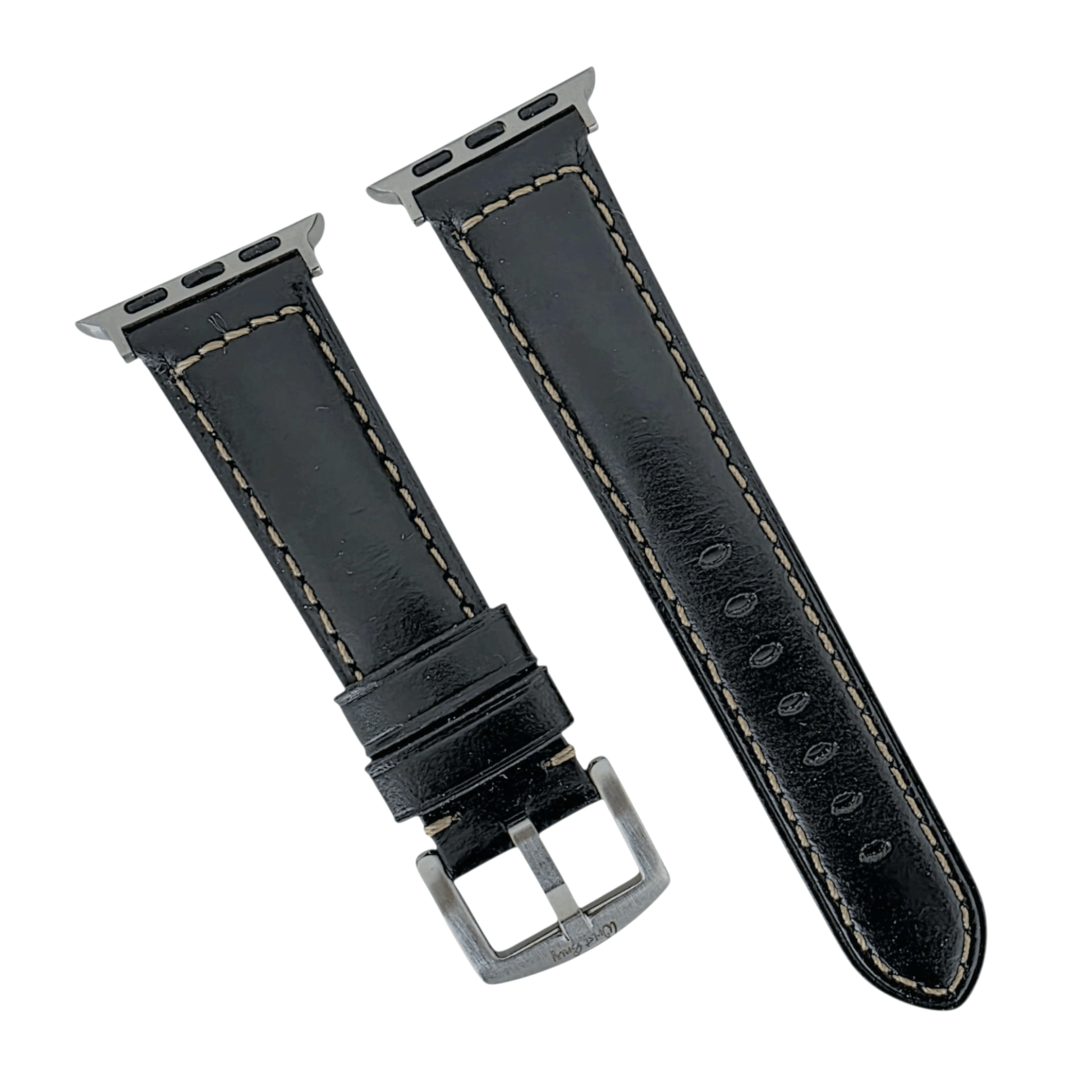 Full Grain Leather Strap For Apple Watch Black - Wrist Envy