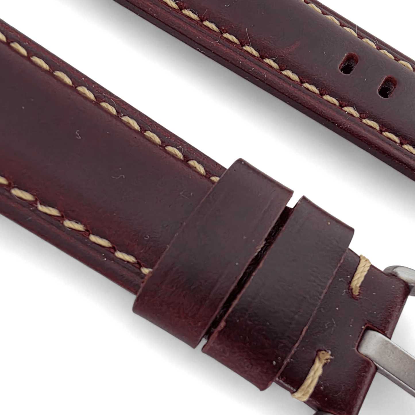 Full Grain Leather Strap For Apple Watch Burgundy - Wrist Envy