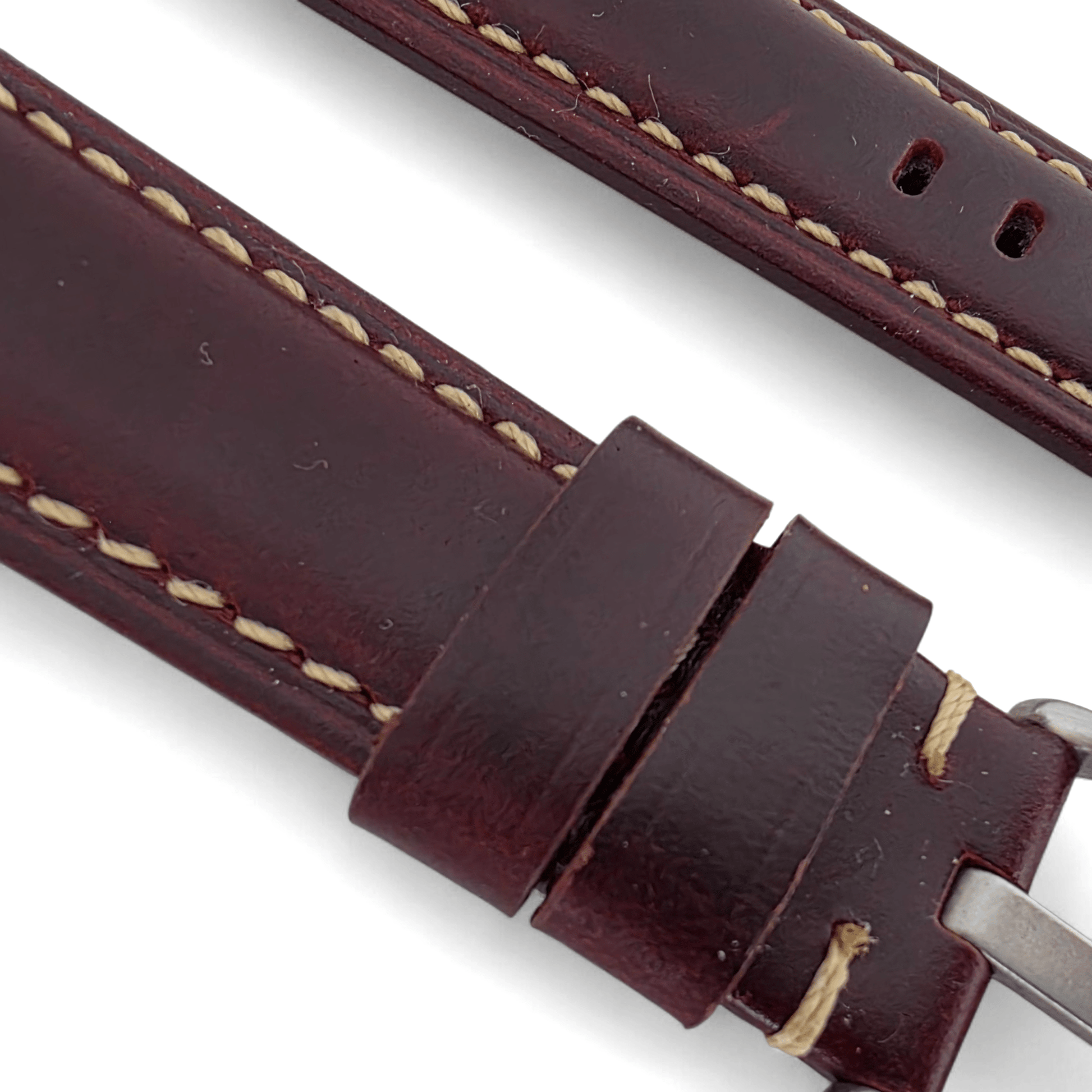 Full Grain Leather Strap For Apple Watch Burgundy - Wrist Envy