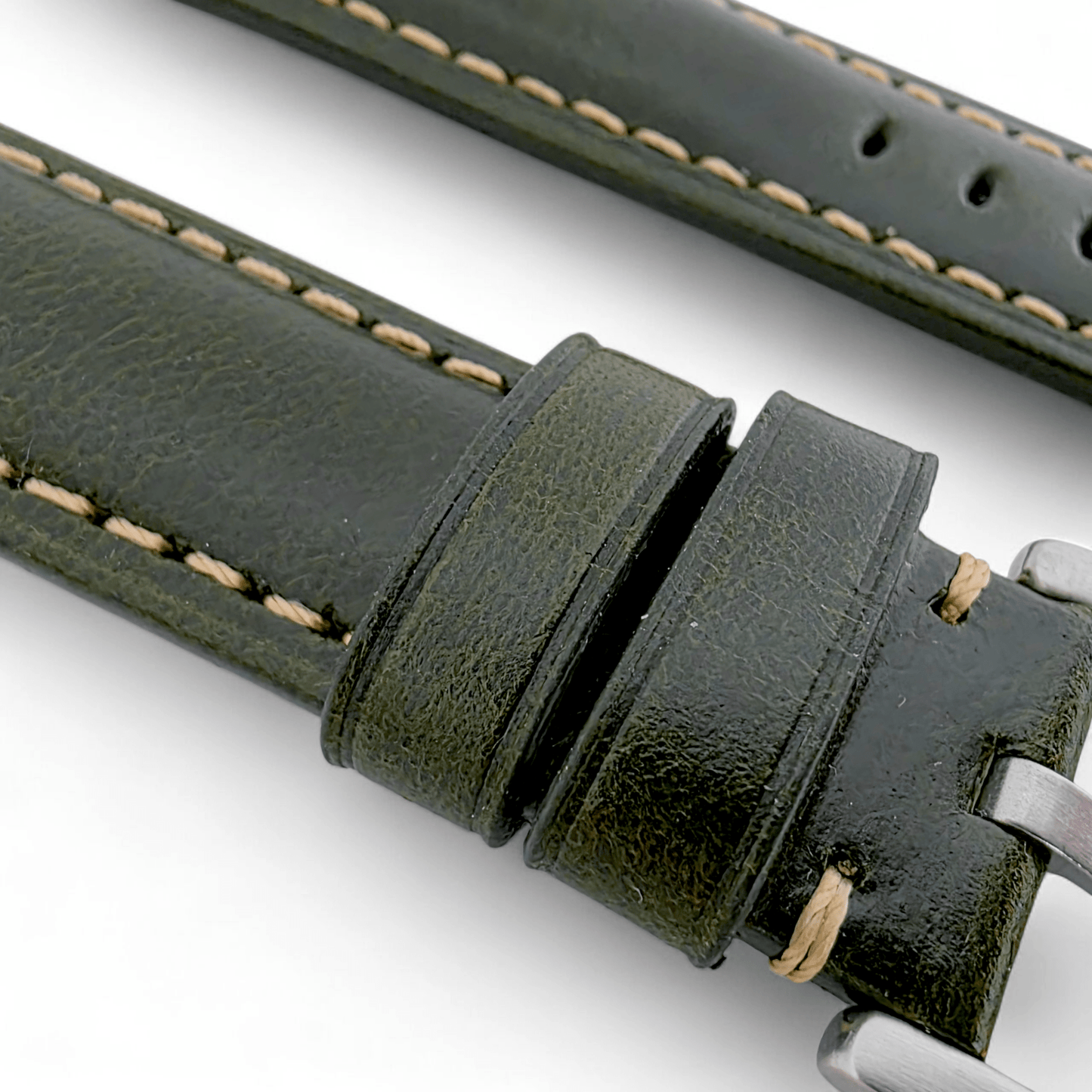 Full Grain Leather Strap For Apple Watch Green - Wrist Envy