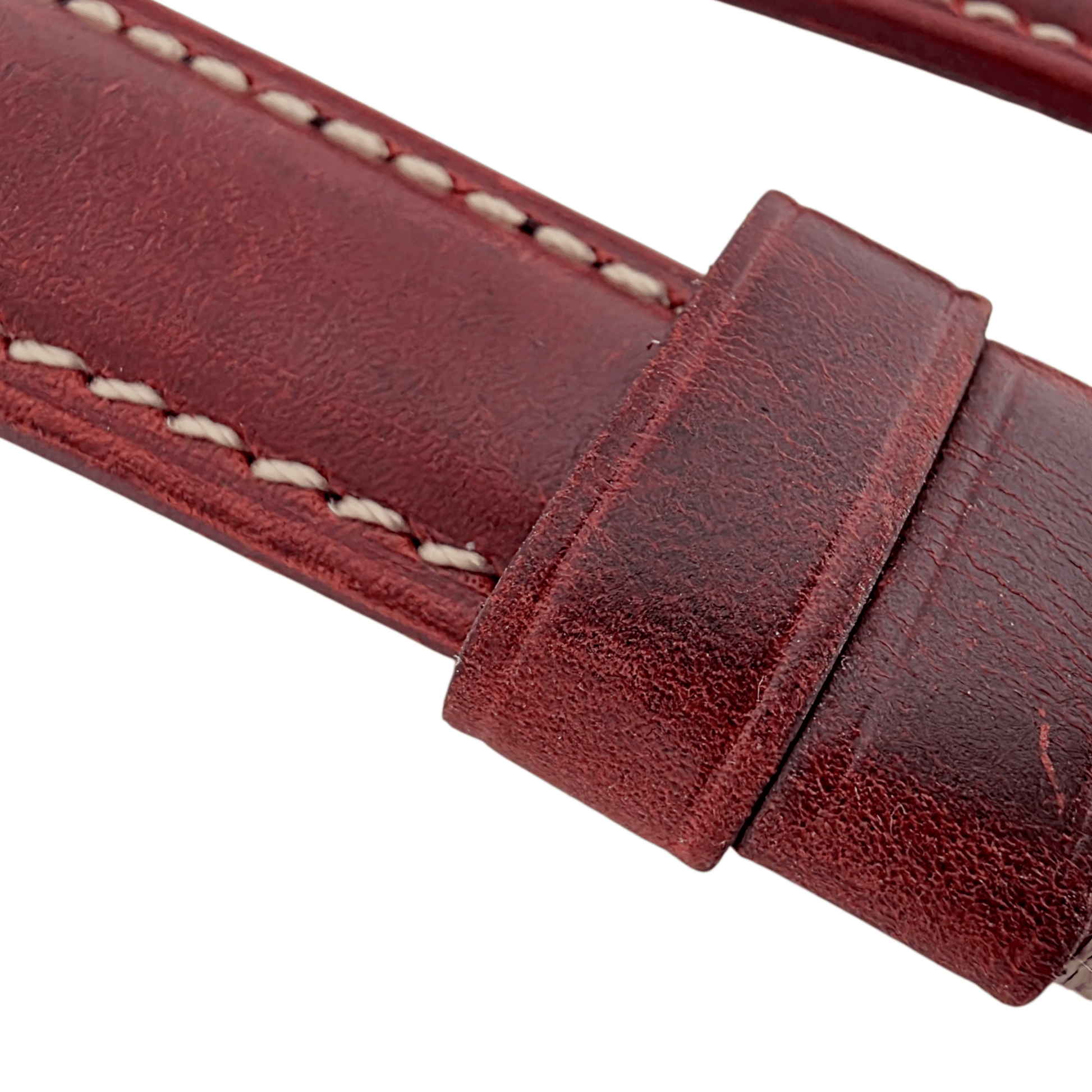 Full Grain Leather Strap For Apple Watch Red - Wrist Envy