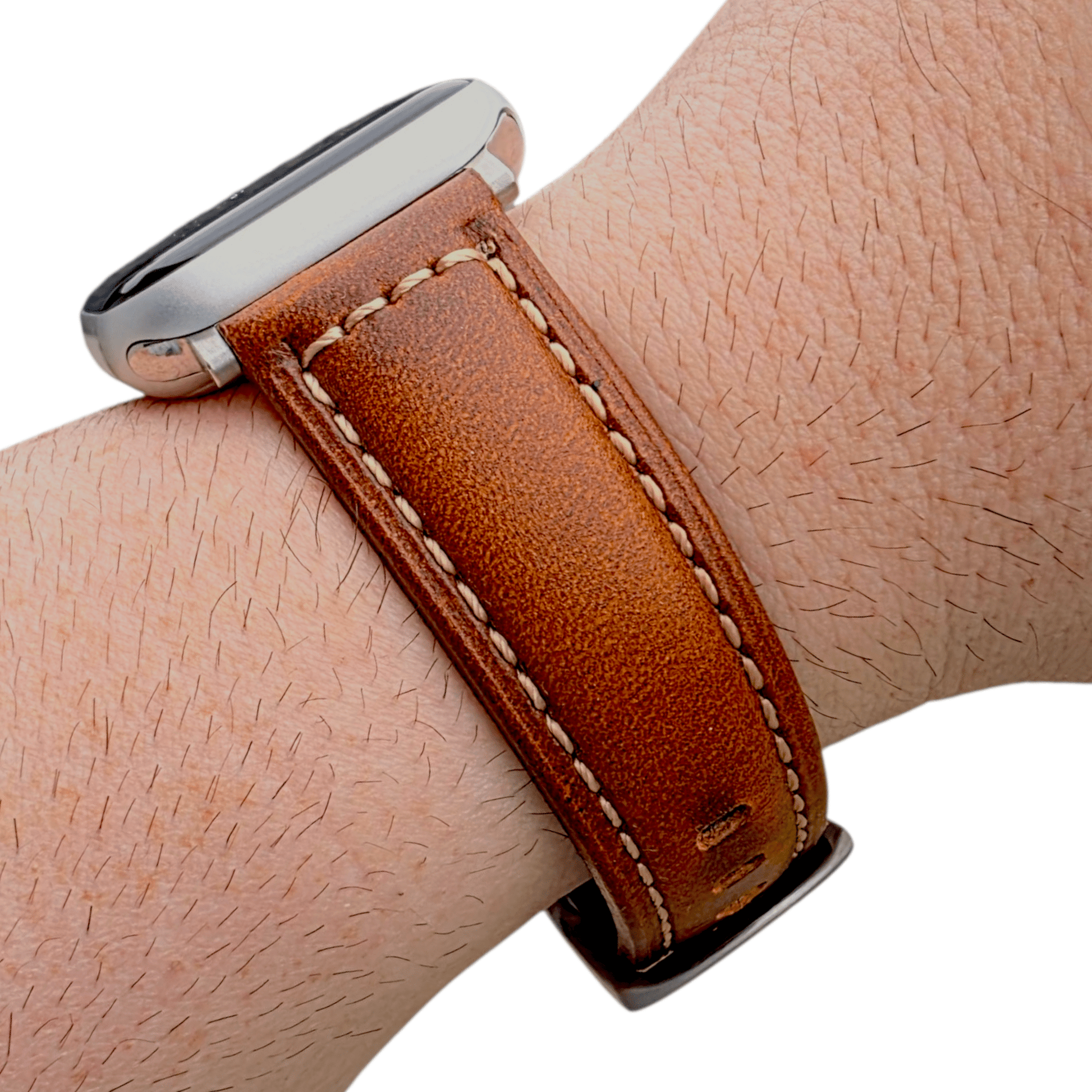Full Grain Leather Strap For Apple Watch Tan Brown - Wrist Envy