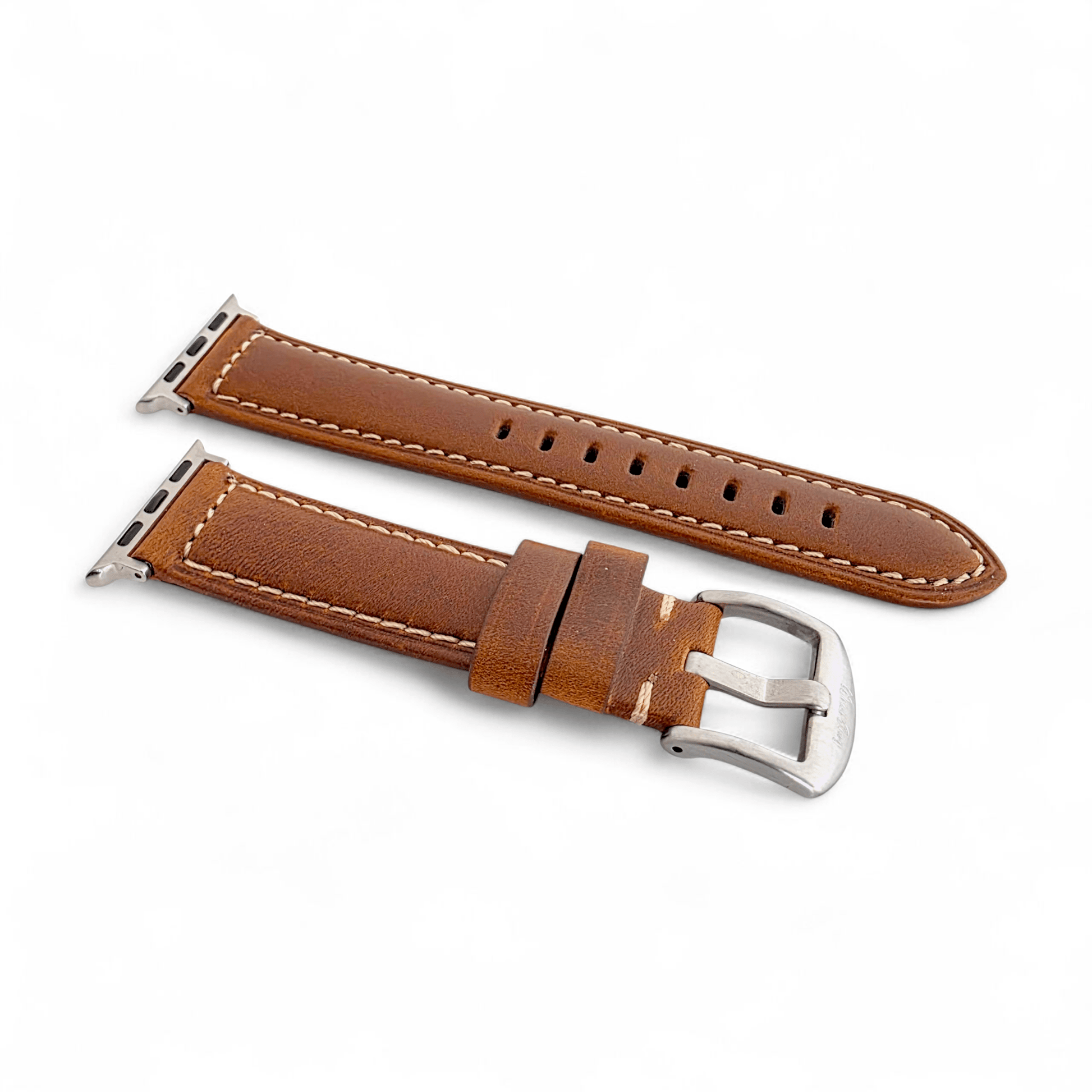 Full Grain Leather Strap For Apple Watch Tan Brown - Wrist Envy