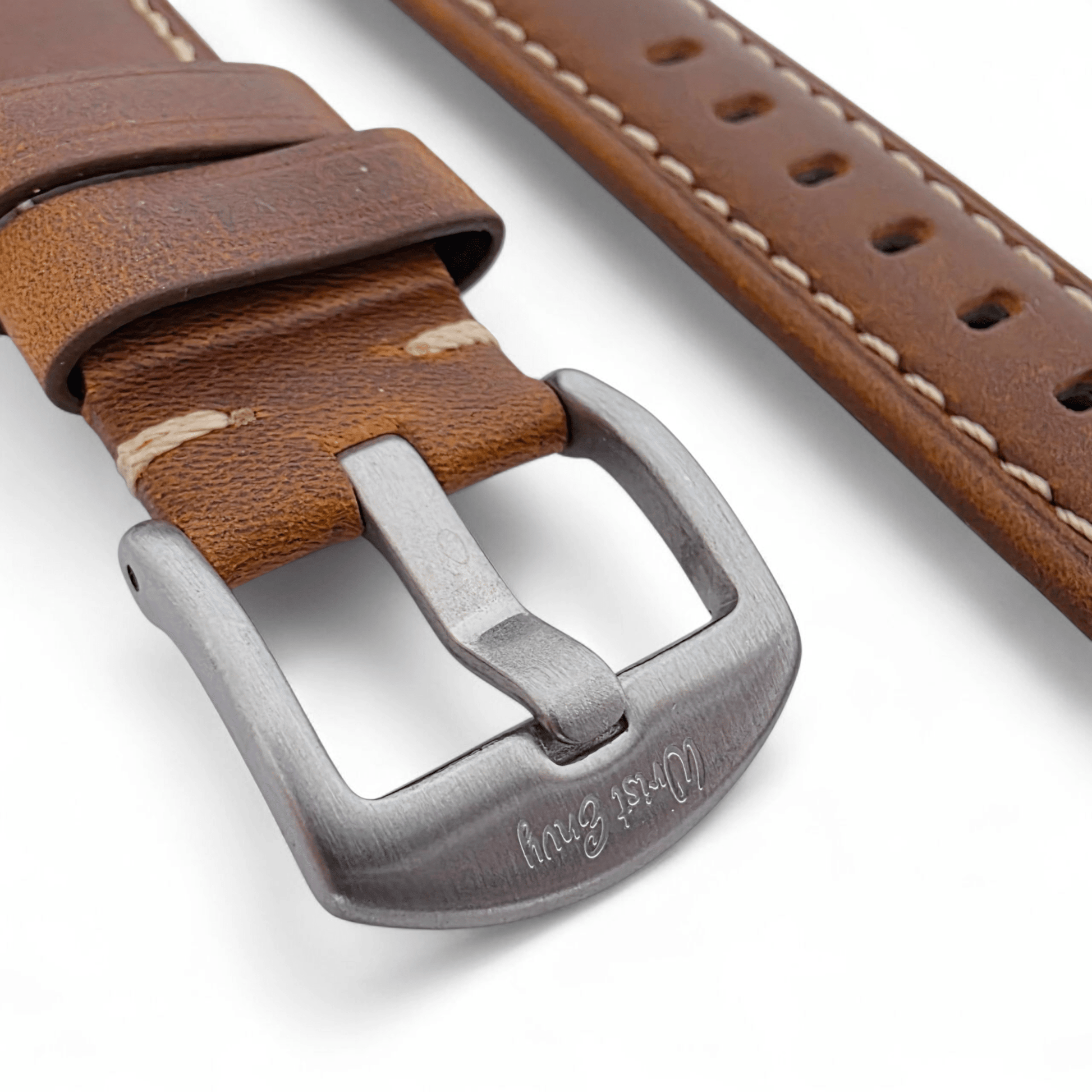 Full Grain Leather Strap For Apple Watch Tan Brown - Wrist Envy