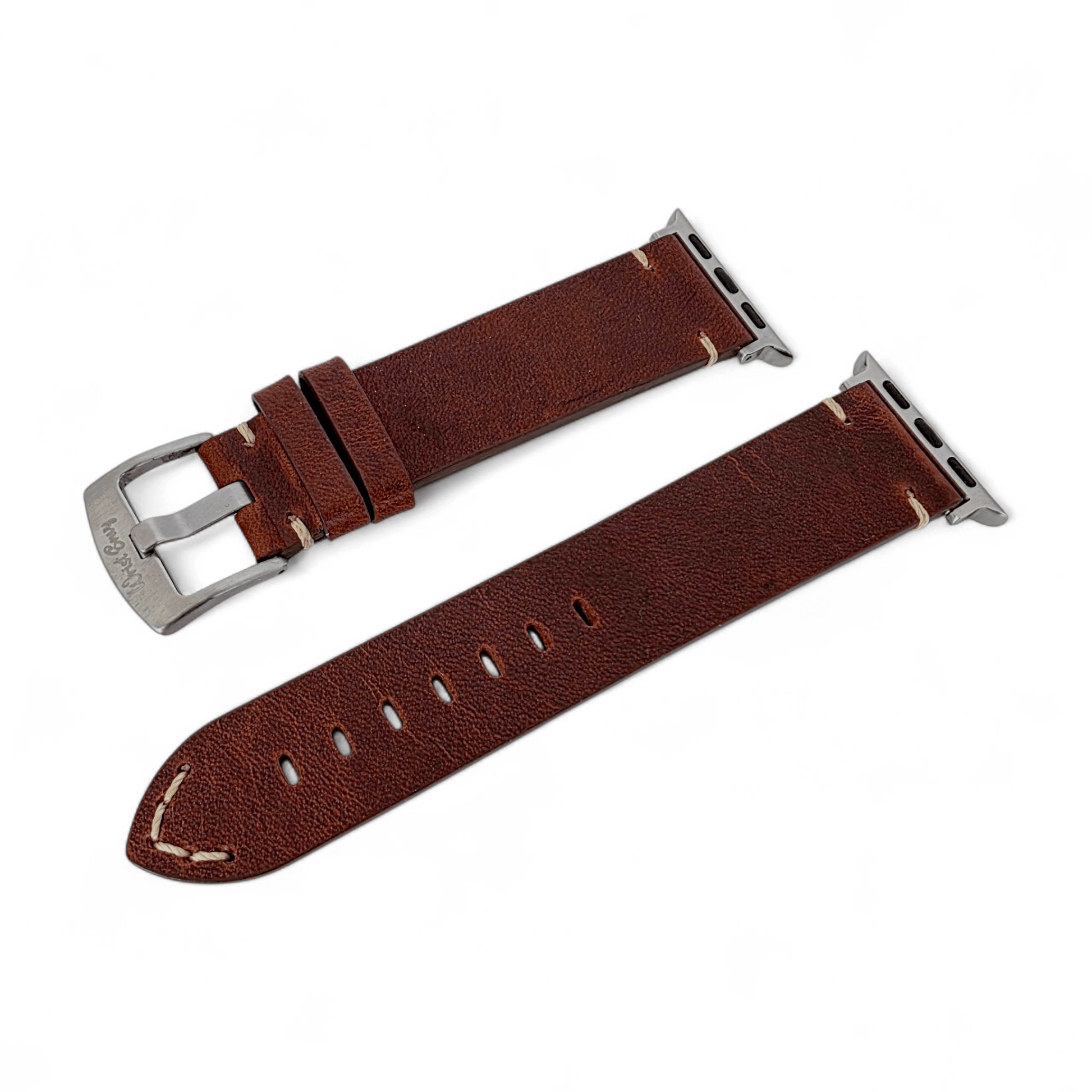 Full Grain Leather Watch Strap For Apple Watch Dark Brown - Wrist Envy