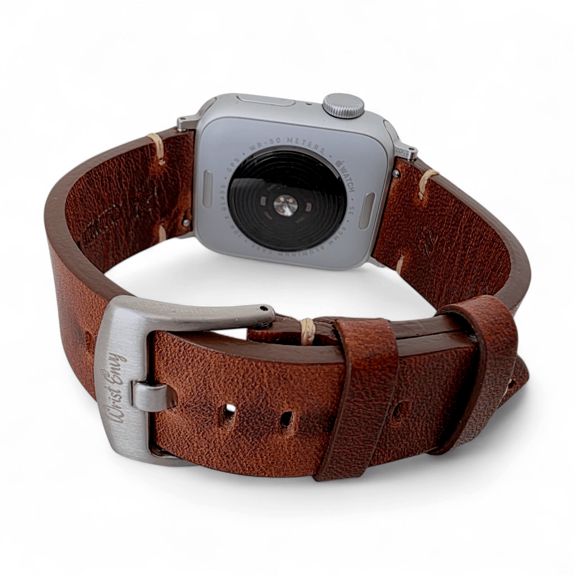Full Grain Leather Watch Strap For Apple Watch Dark Brown - Wrist Envy
