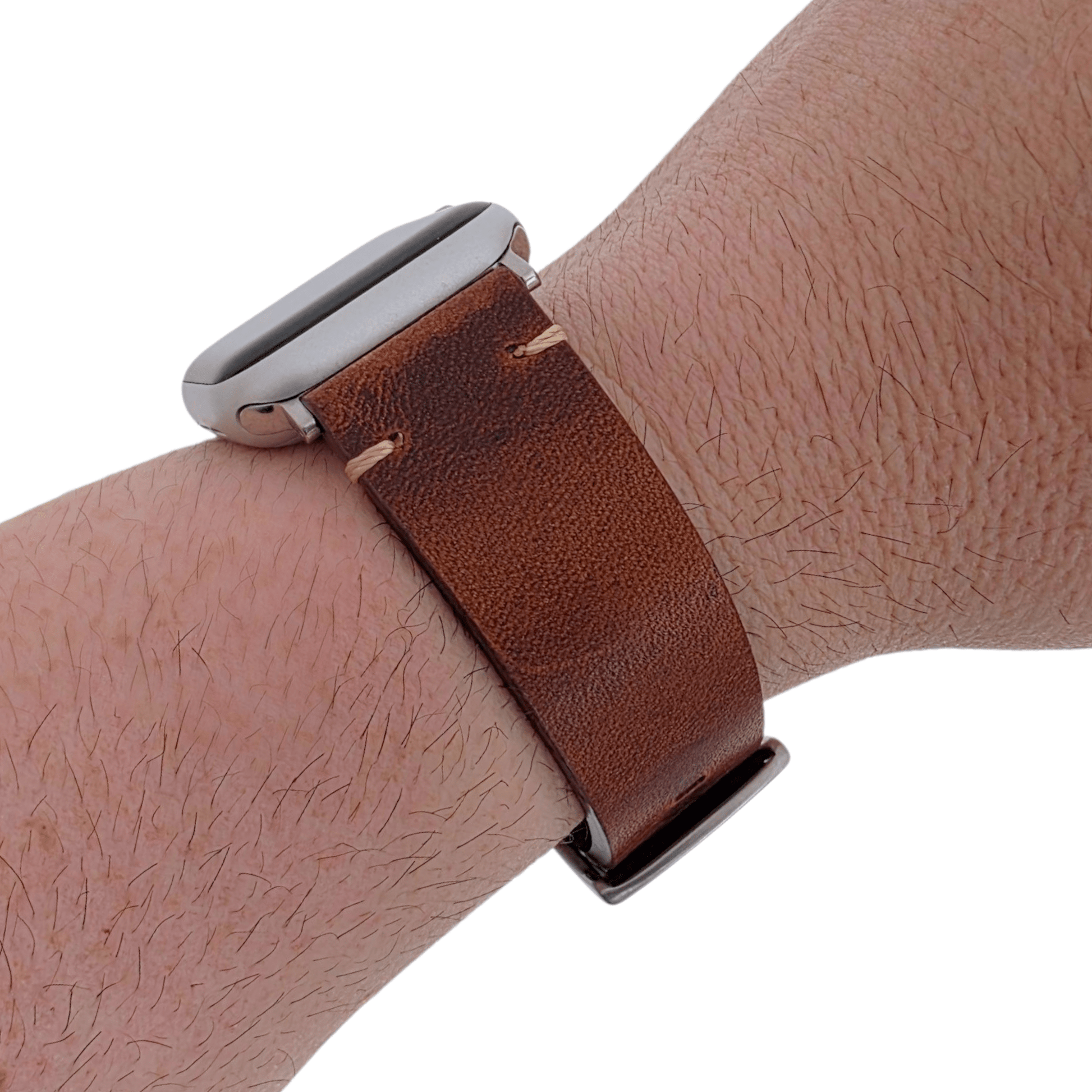 Full Grain Leather Watch Strap For Apple Watch Dark Brown - Wrist Envy