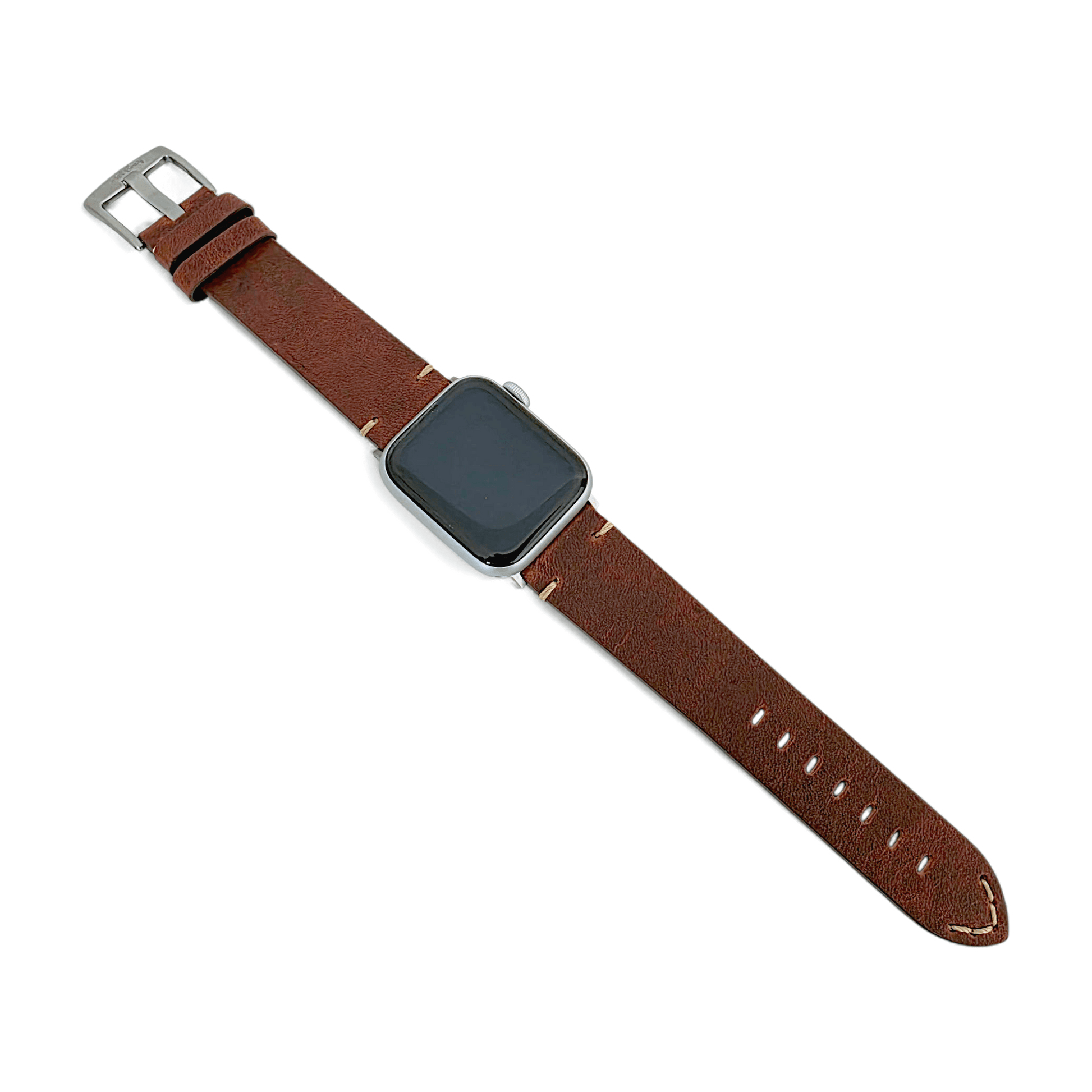 Full Grain Leather Watch Strap For Apple Watch Dark Brown - Wrist Envy