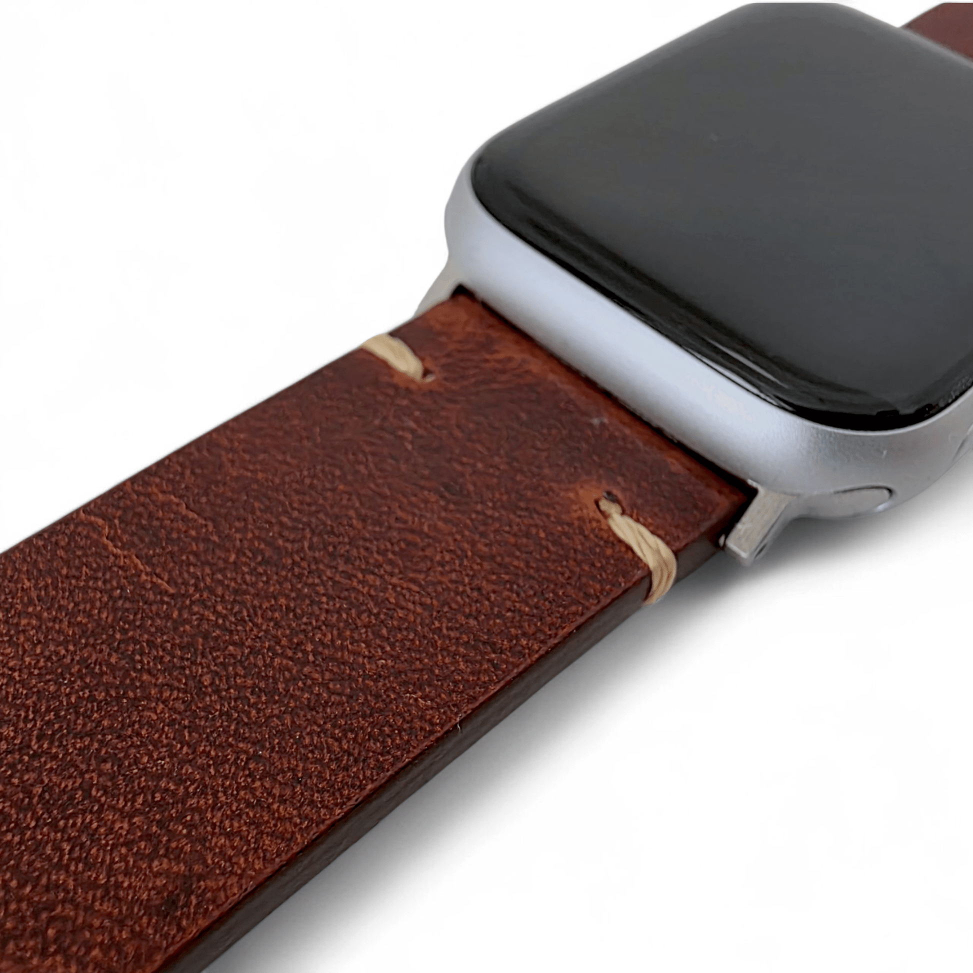 Full Grain Leather Watch Strap For Apple Watch Dark Brown - Wrist Envy