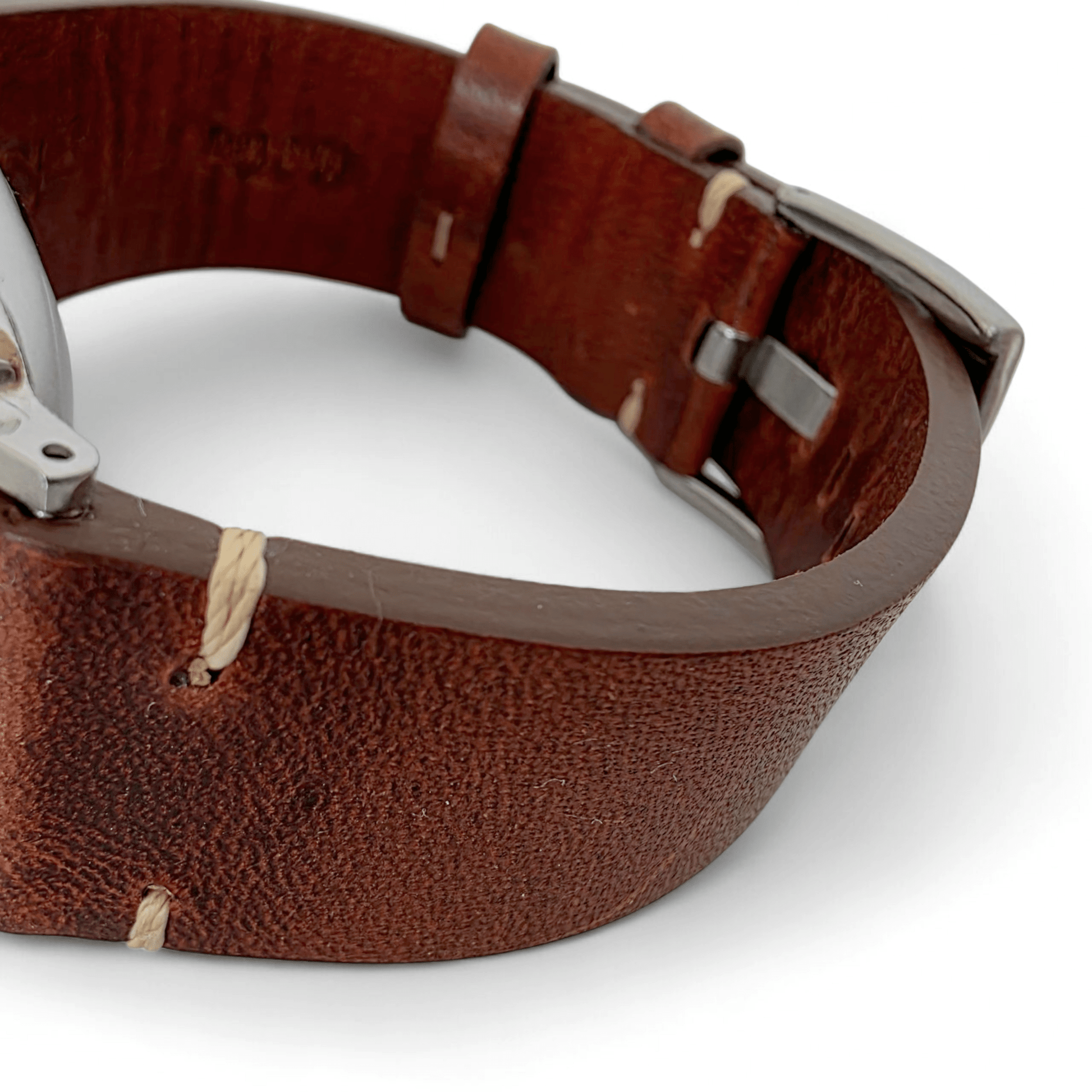 Full Grain Leather Watch Strap For Apple Watch Dark Brown - Wrist Envy