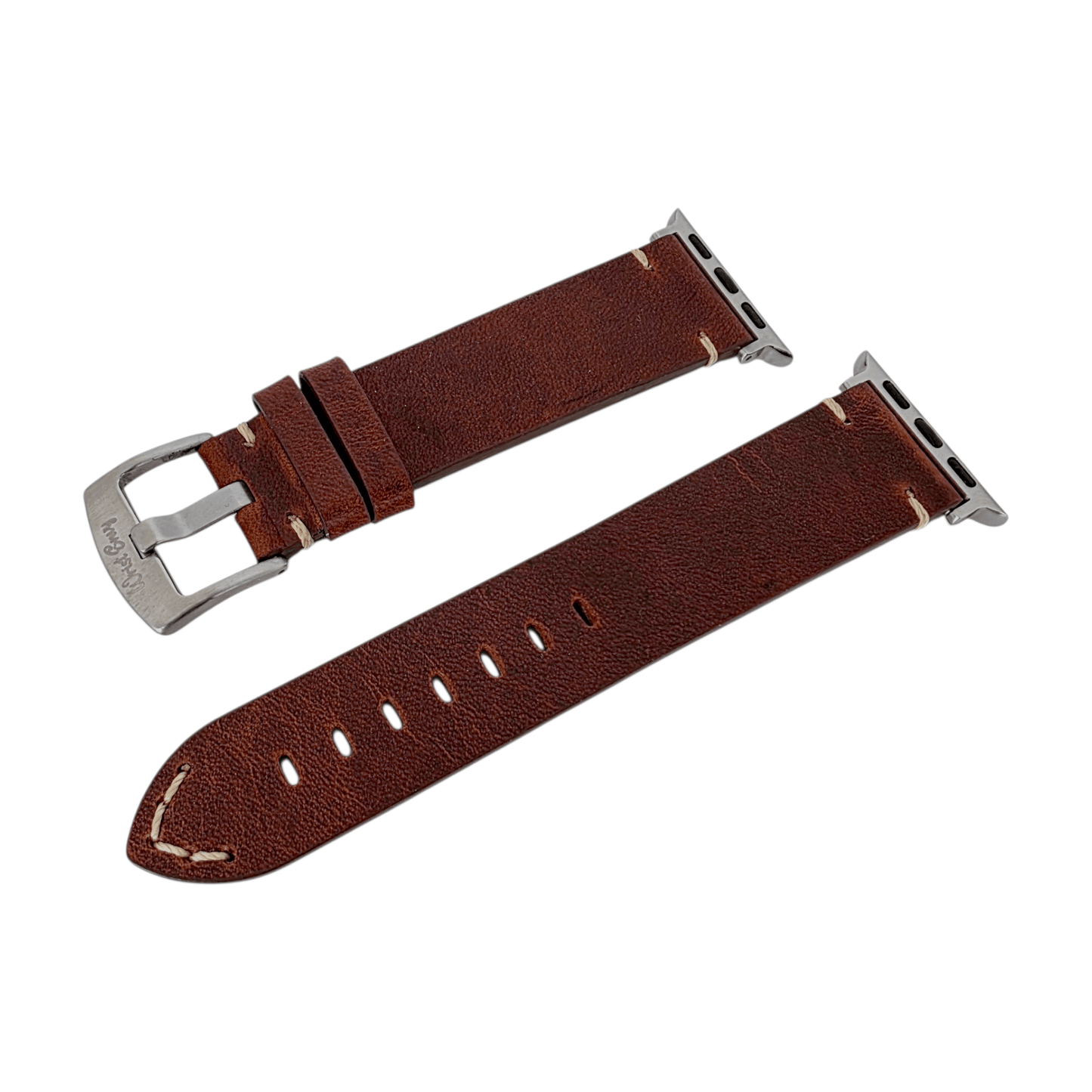 Full Grain Leather Watch Strap For Apple Watch Dark Brown - Wrist Envy