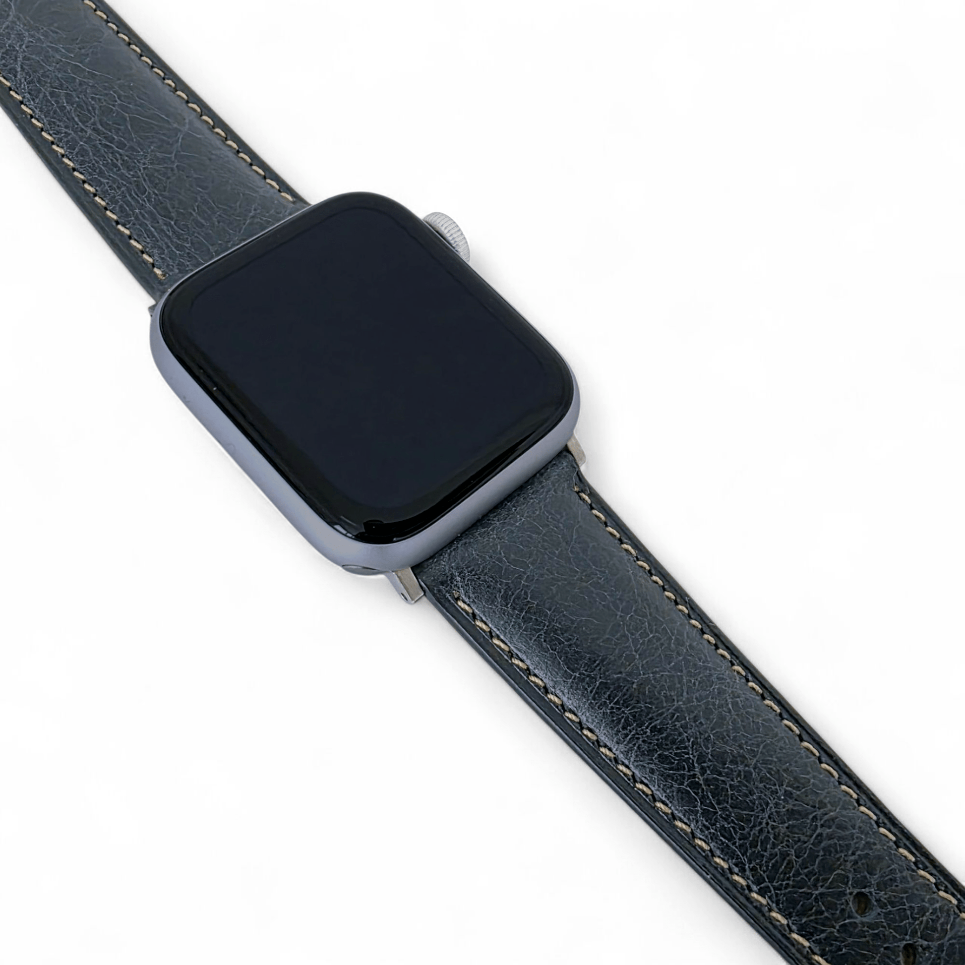 Full Grain Tuscan Leather Strap For Apple Watch Black - Wrist Envy