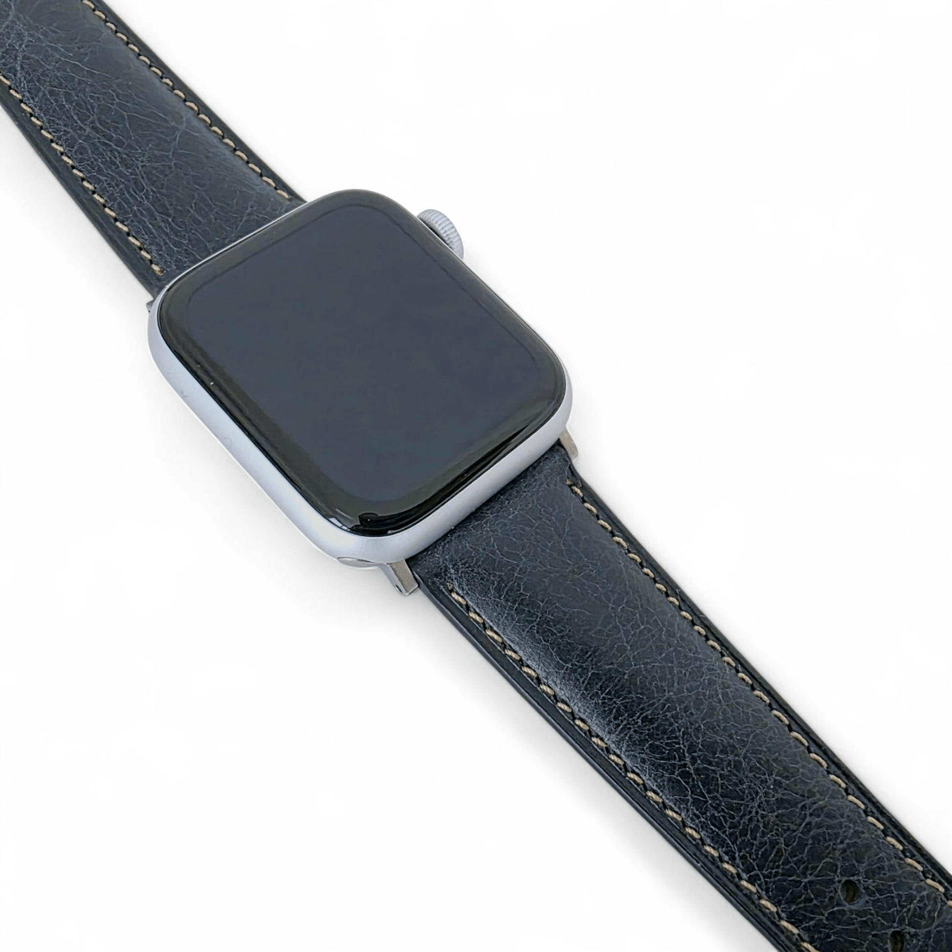 Full Grain Tuscan Leather Strap For Apple Watch Black - Wrist Envy