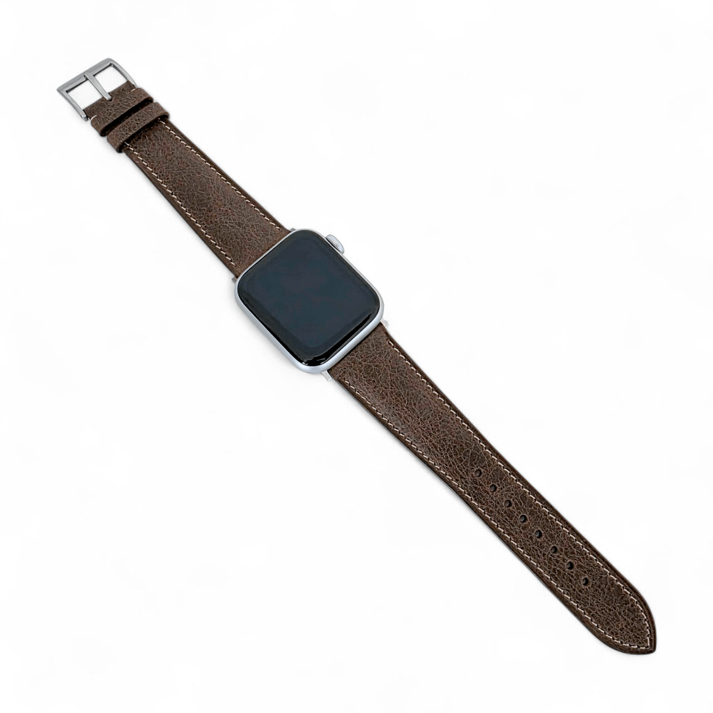Full Grain Tuscan Leather Strap For Apple Watch Dark Brown - Wrist Envy