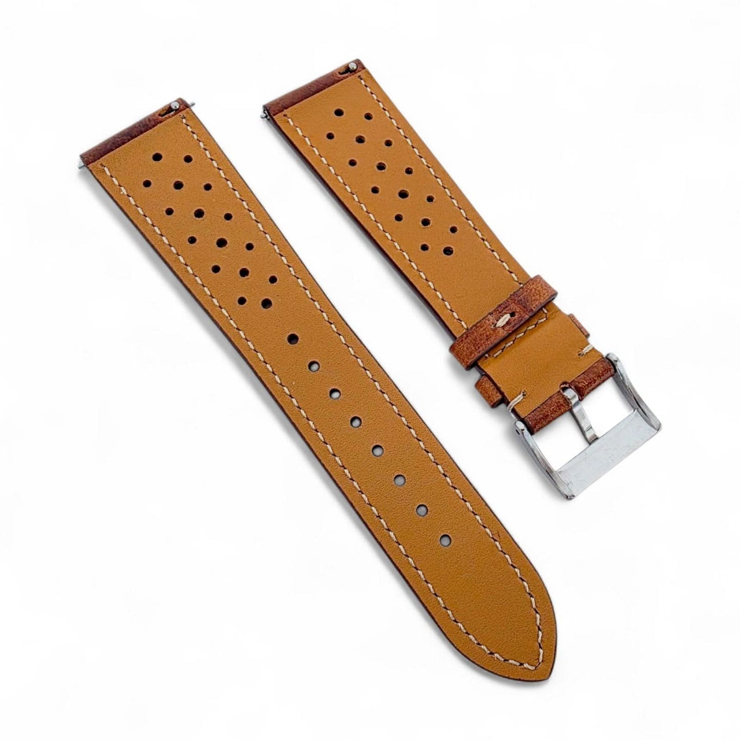 Genuine Full Grain Leather Badalassi Carlo Rally Watch Strap 20mm 22mm Dark Brown - Wrist Envy