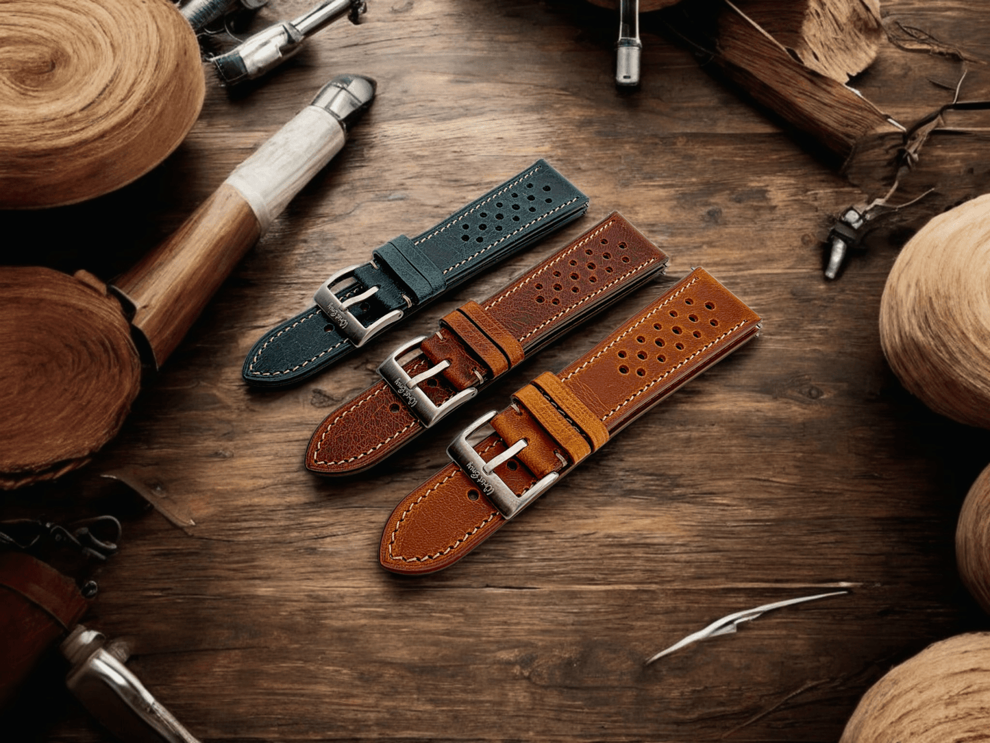 Genuine Full Grain Leather Badalassi Carlo Rally Watch Strap 20mm 22mm Dark Brown - Wrist Envy