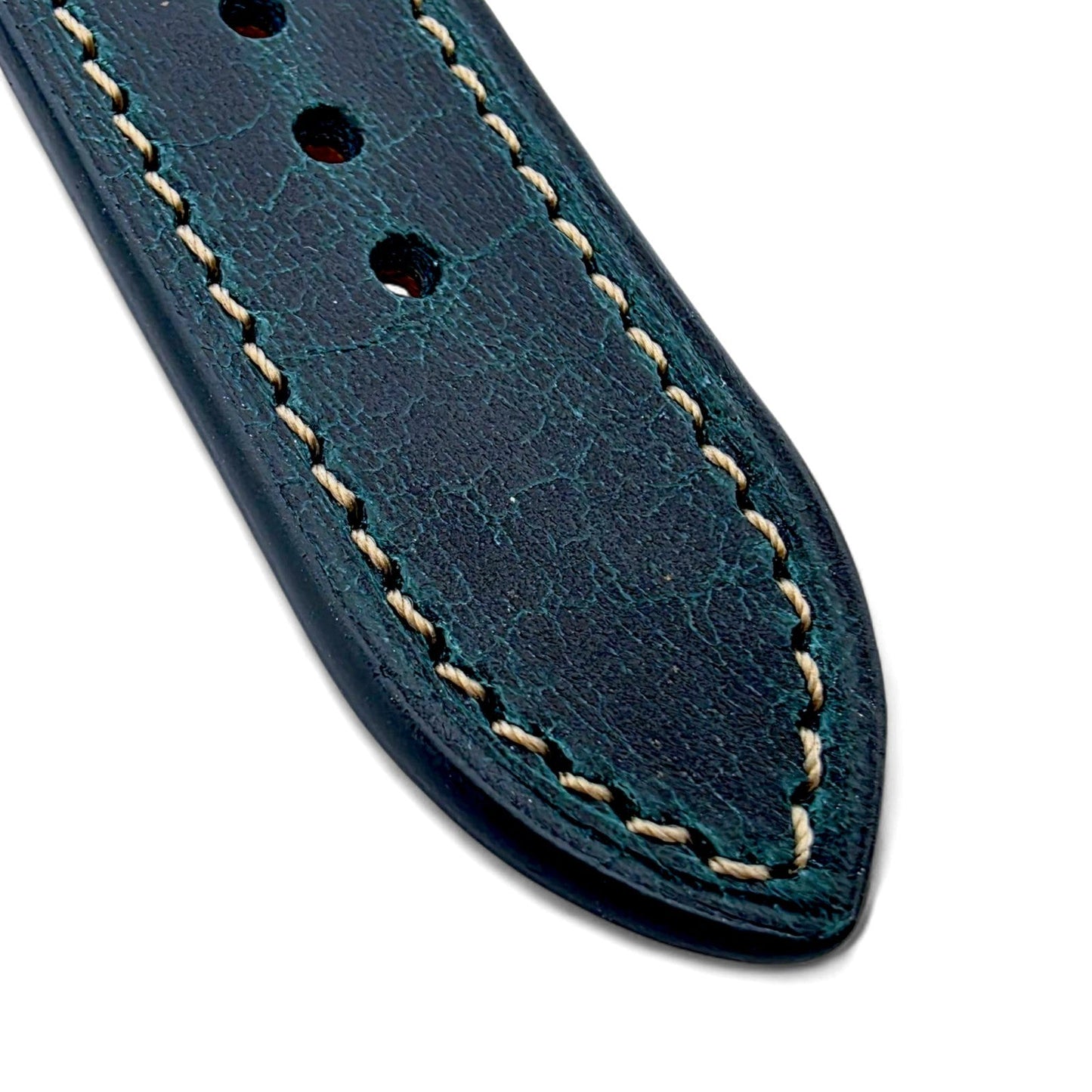 Genuine Full Grain Leather Badalassi Carlo Rally Watch Strap 20mm 22mm Dark Teal - Wrist Envy
