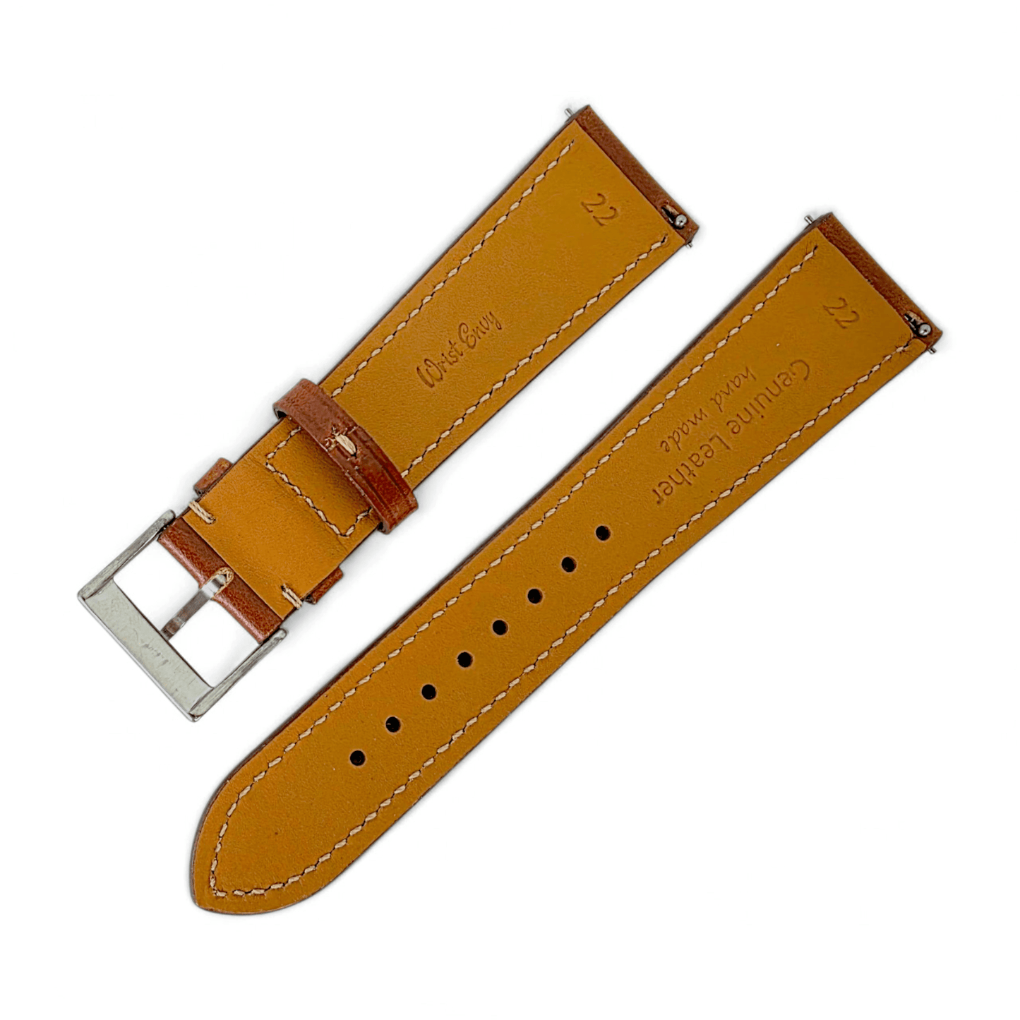 Genuine Full Grain Leather British Bridle Watch Strap 20mm 22mm - Wrist Envy