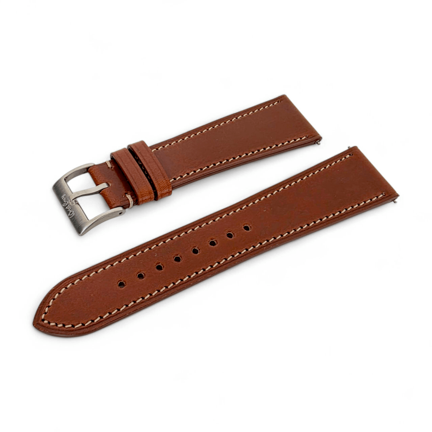 Genuine Full Grain Leather British Bridle Watch Strap 20mm 22mm - Wrist Envy