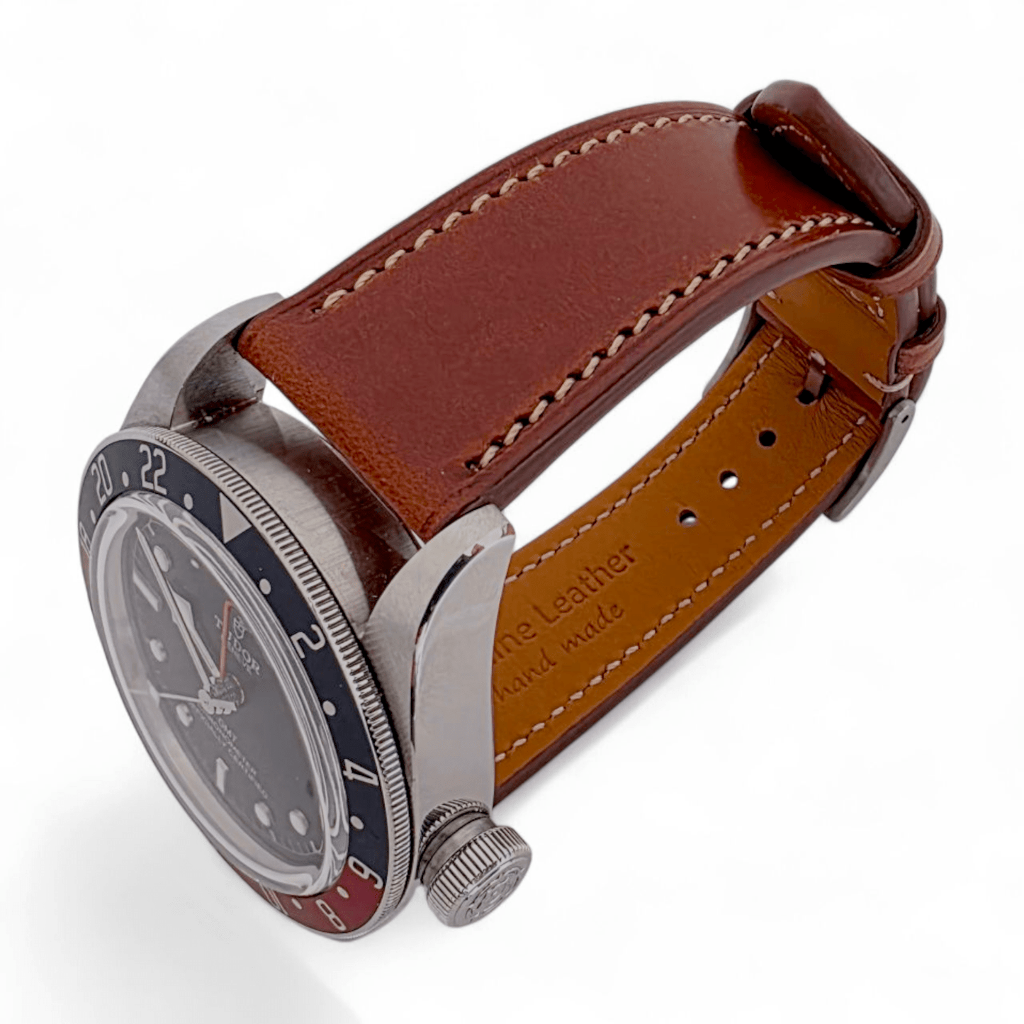 Genuine Full Grain Leather British Bridle Watch Strap 20mm 22mm - Wrist Envy
