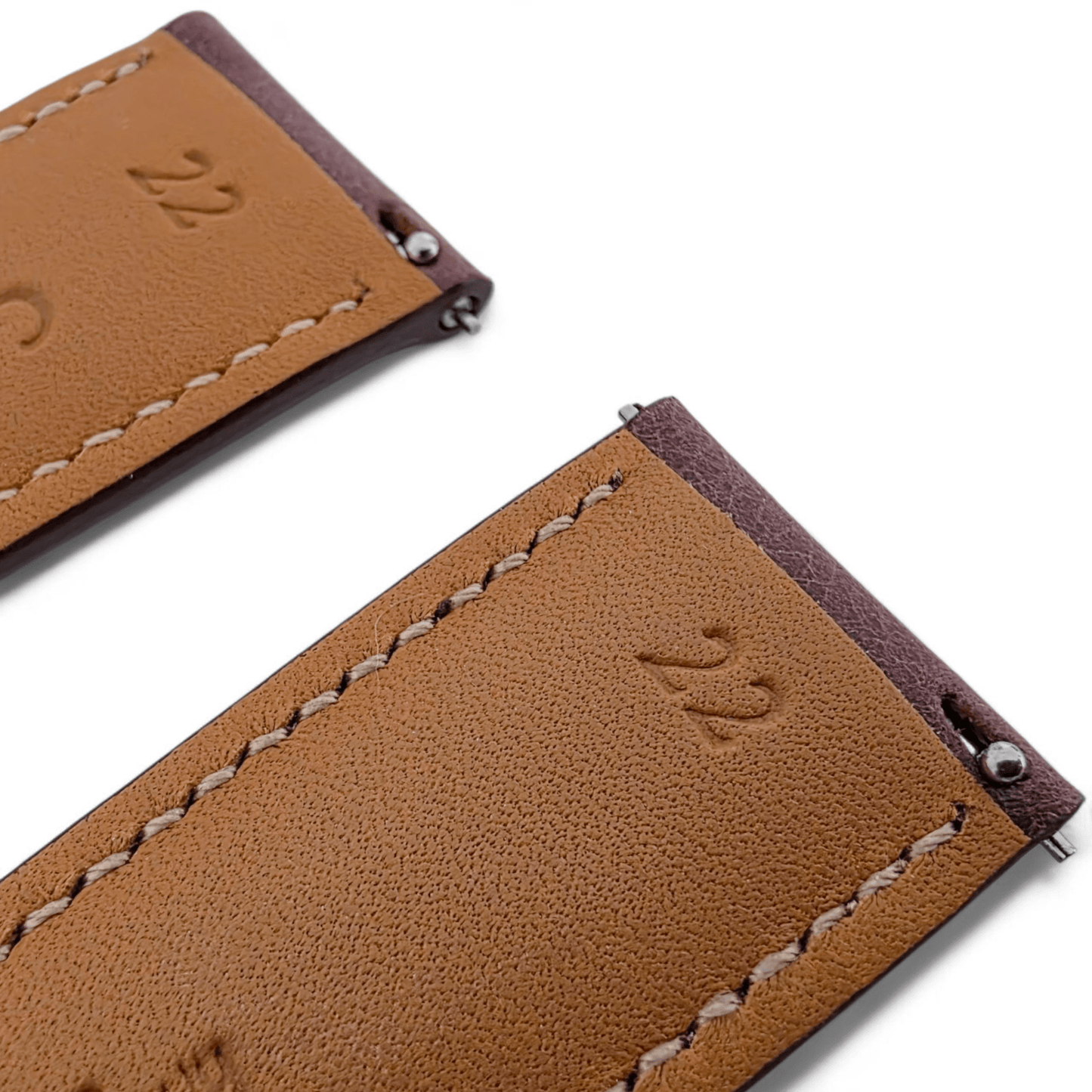 Genuine Full Grain Leather Tuscan Padded Watch Strap 20mm 22mm Burgundy - Wrist Envy