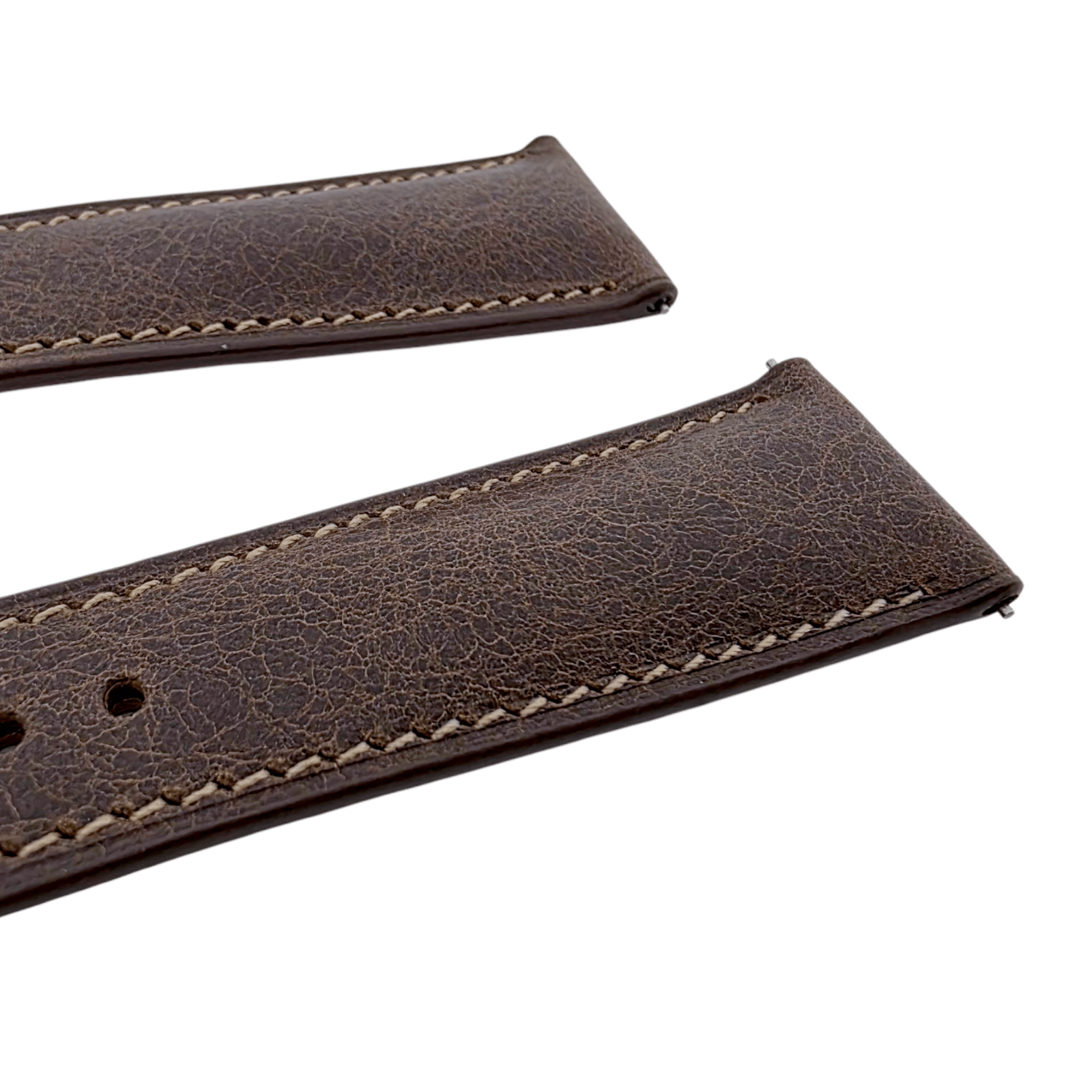 Genuine Full Grain Leather Tuscan Padded Watch Strap 20mm 22mm Dark Brown - Wrist Envy